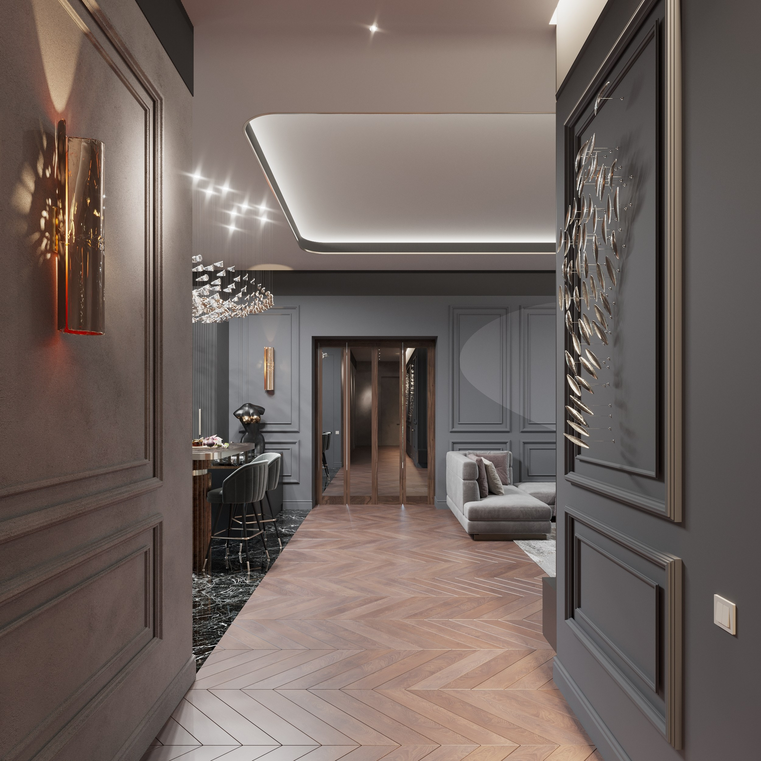 Дом в Новотиторовской — визуализация роскошного особняка. 3Д Визуализация Интерьера и Архитектуры