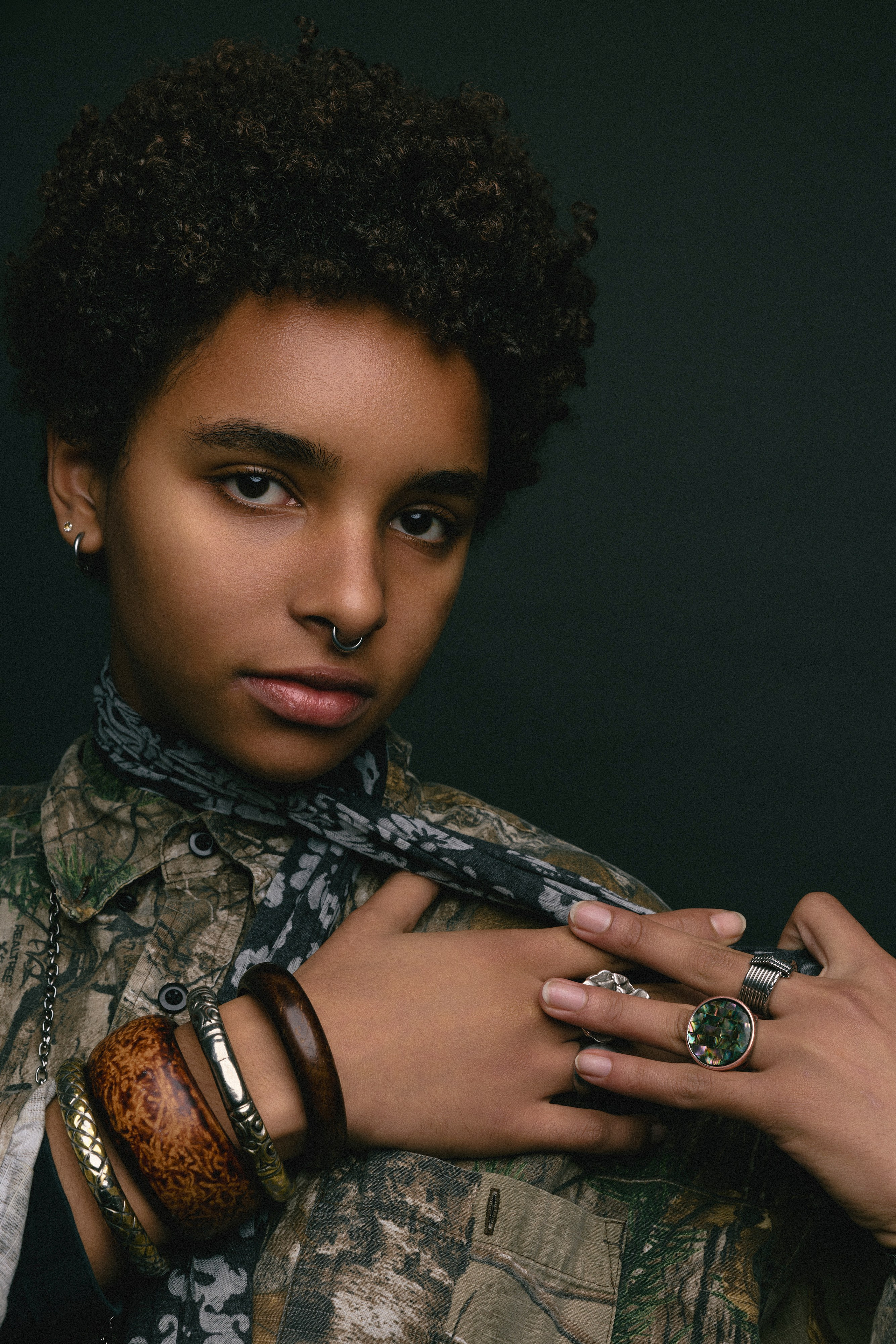 High-quality studio shot highlighting natural features of a young woman