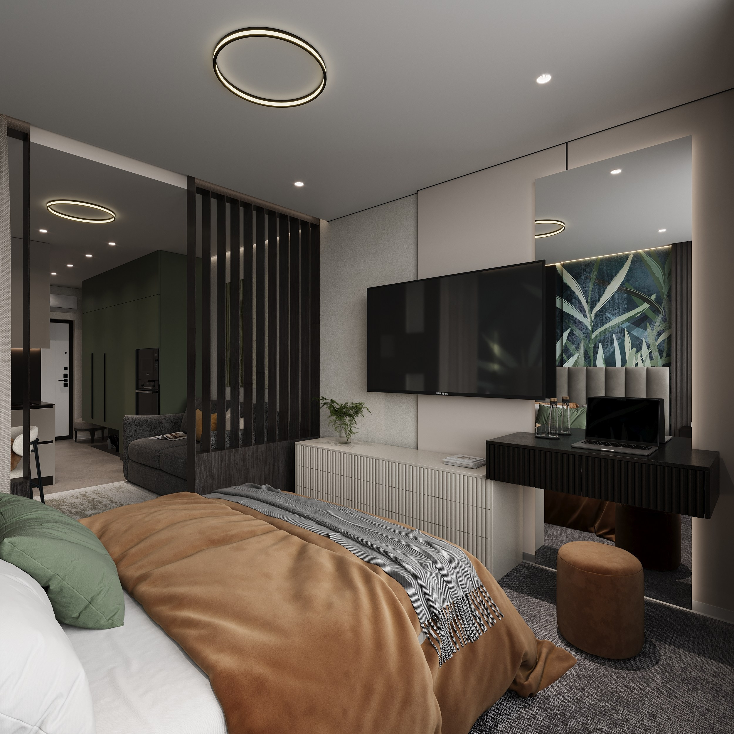 Студия 28 м². 3D визуализация