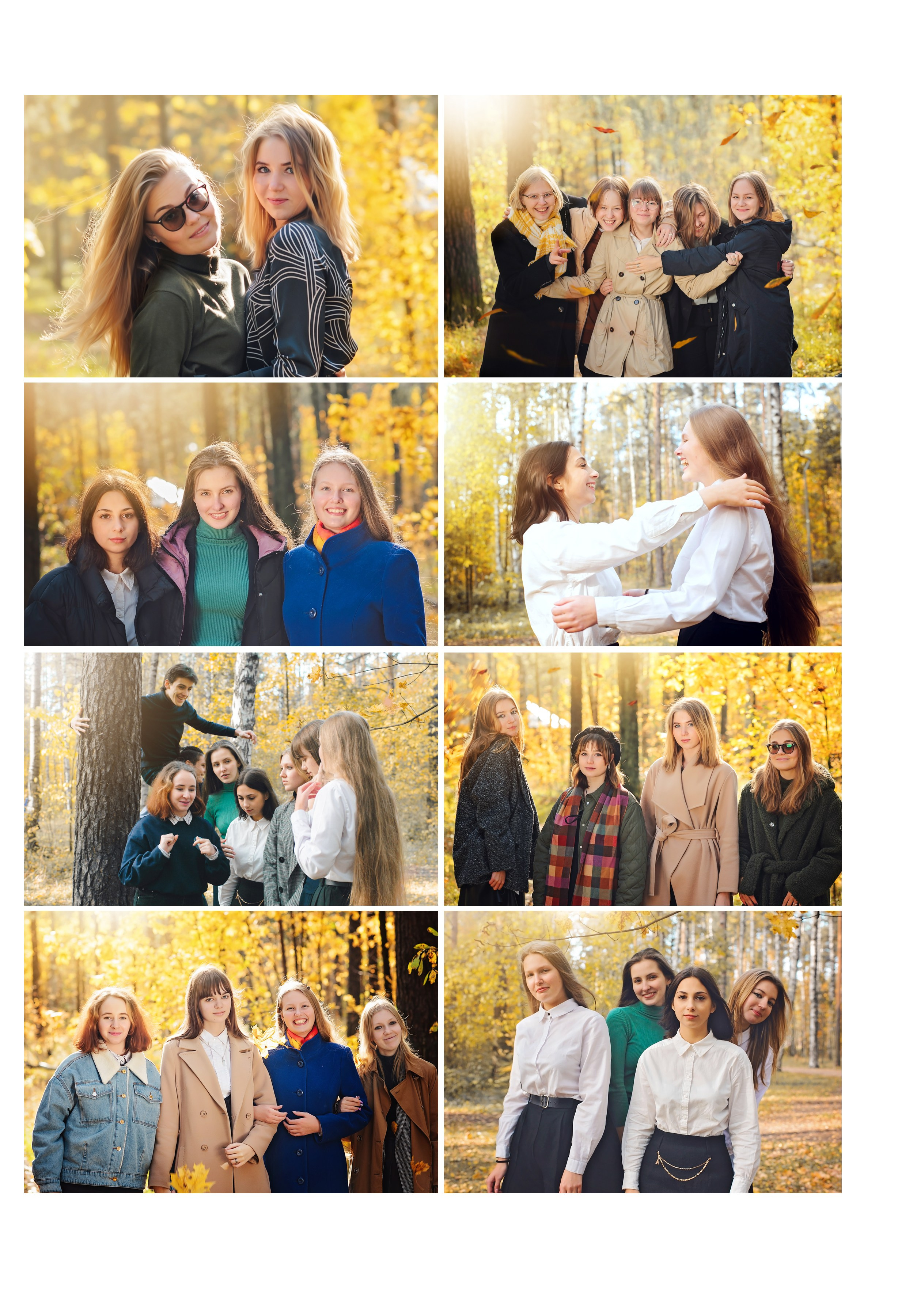 Веселые дети снимаются и дурачатся для съемки выпускного альбома в 11 классе