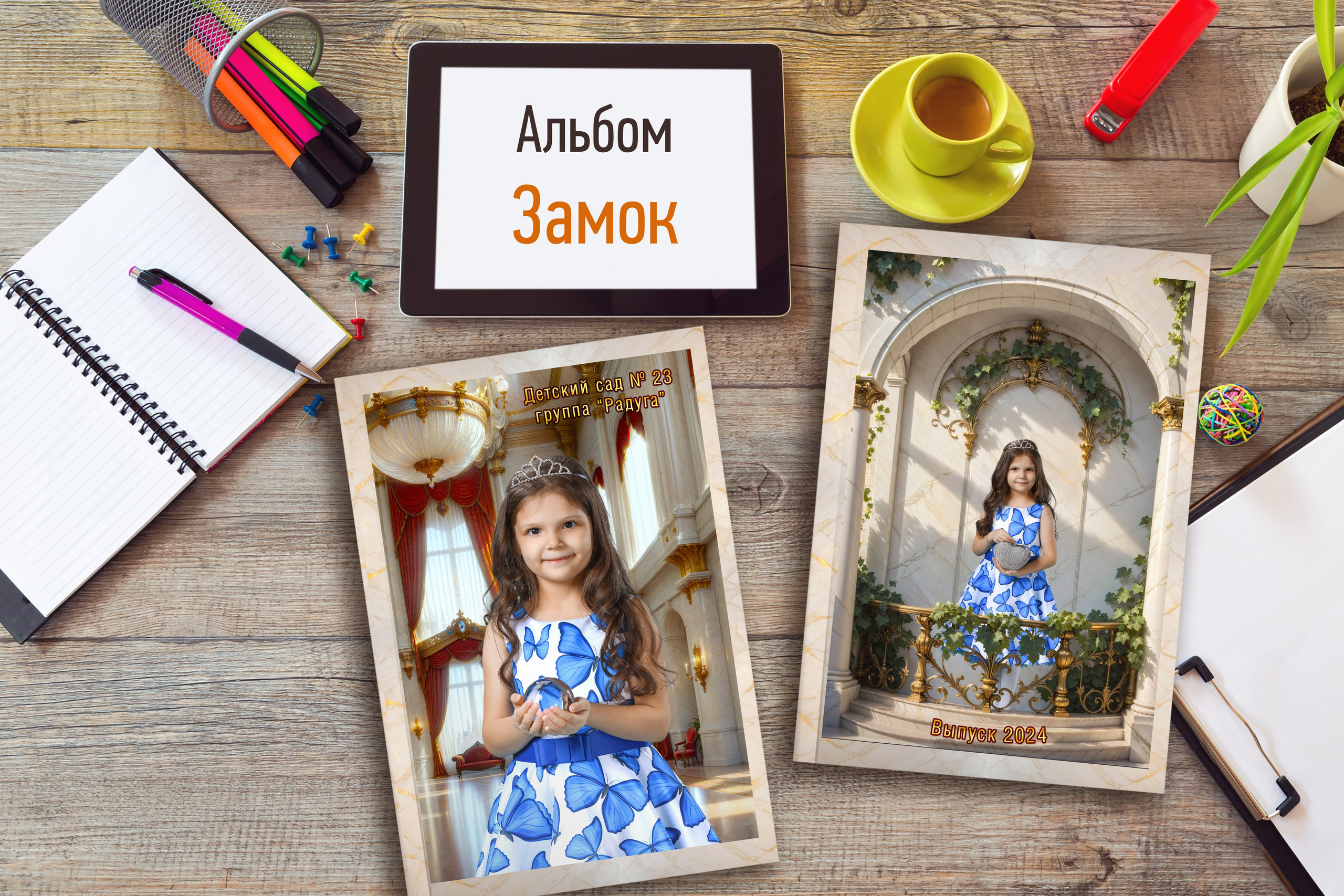 Замок — 2 разворота. Надежда Хабарина школьный и детский фотограф в Самаре АЛЬБОМЫ от 1700р