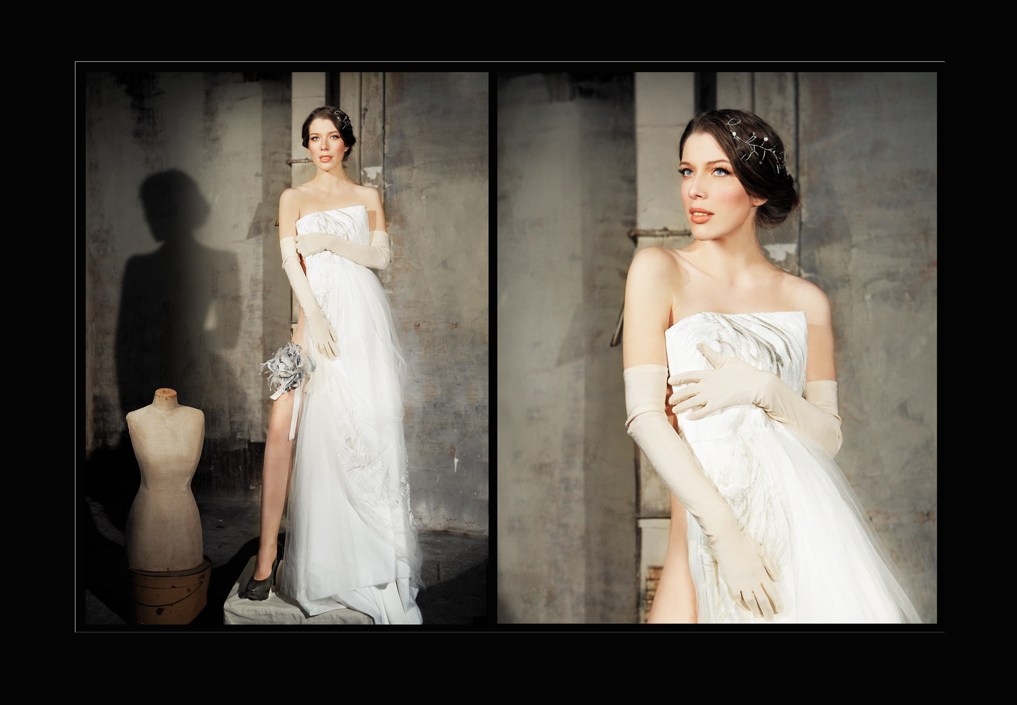 редакционная фотосъемка в усадьбе "Брусницыных", платье Jesus Peiro,  туфли Marni, editorial wedding