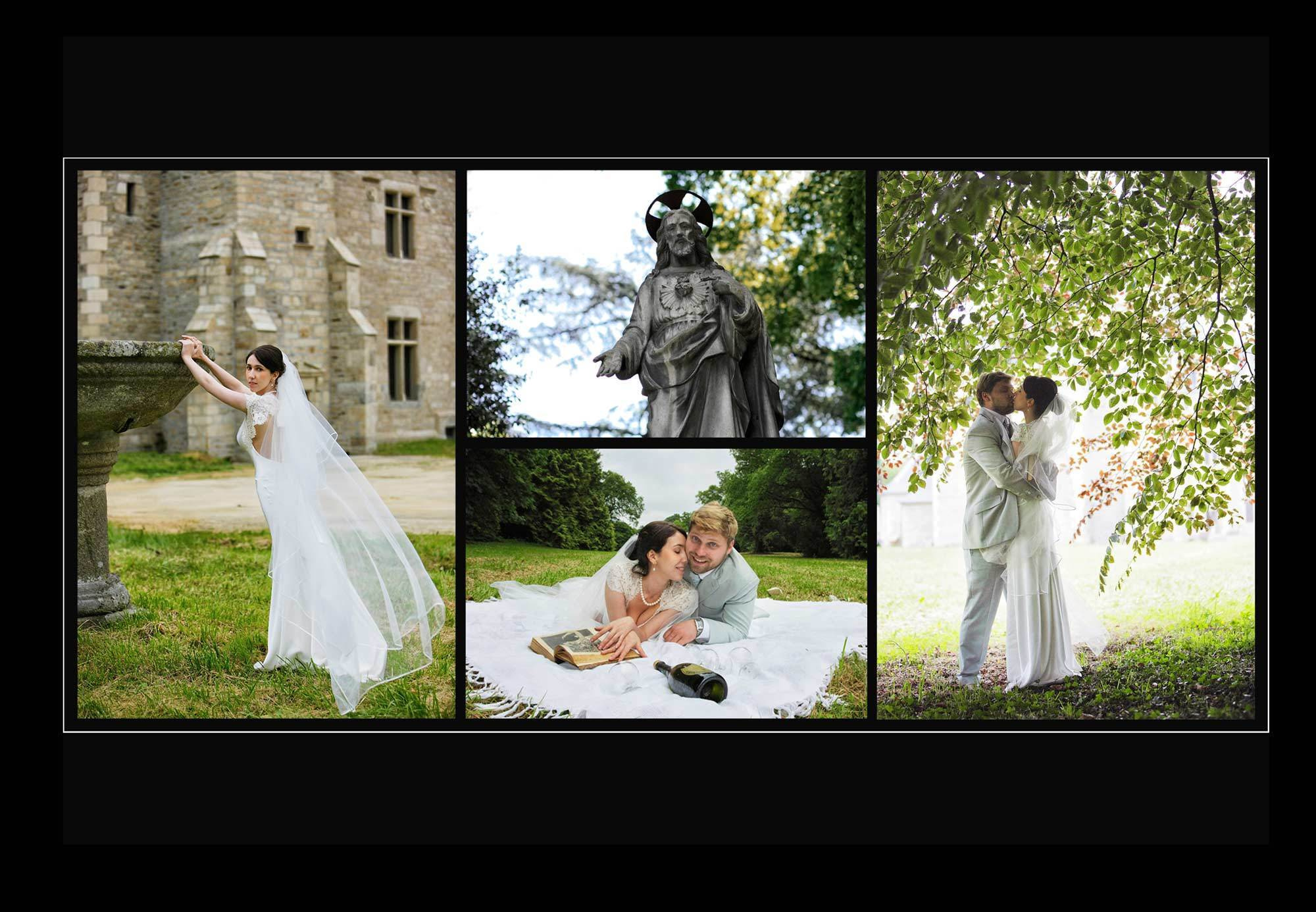 свадебный фотография в замке, chateau de 'Beaumanoir' XV e, свадьба тем летом