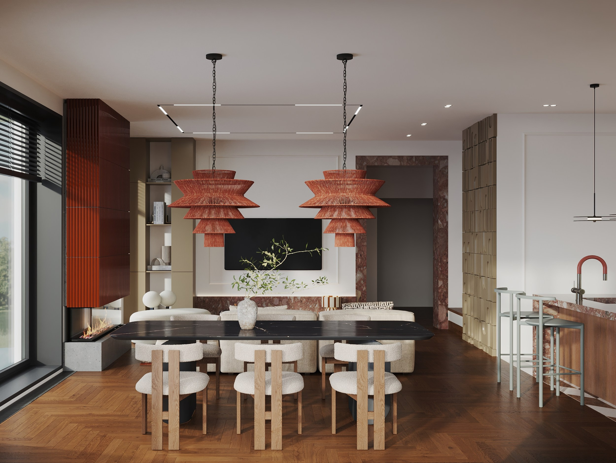 Визуализация кухни-гостиной. Интерьерный 3Д Визуализатор Маргарита Оберемко