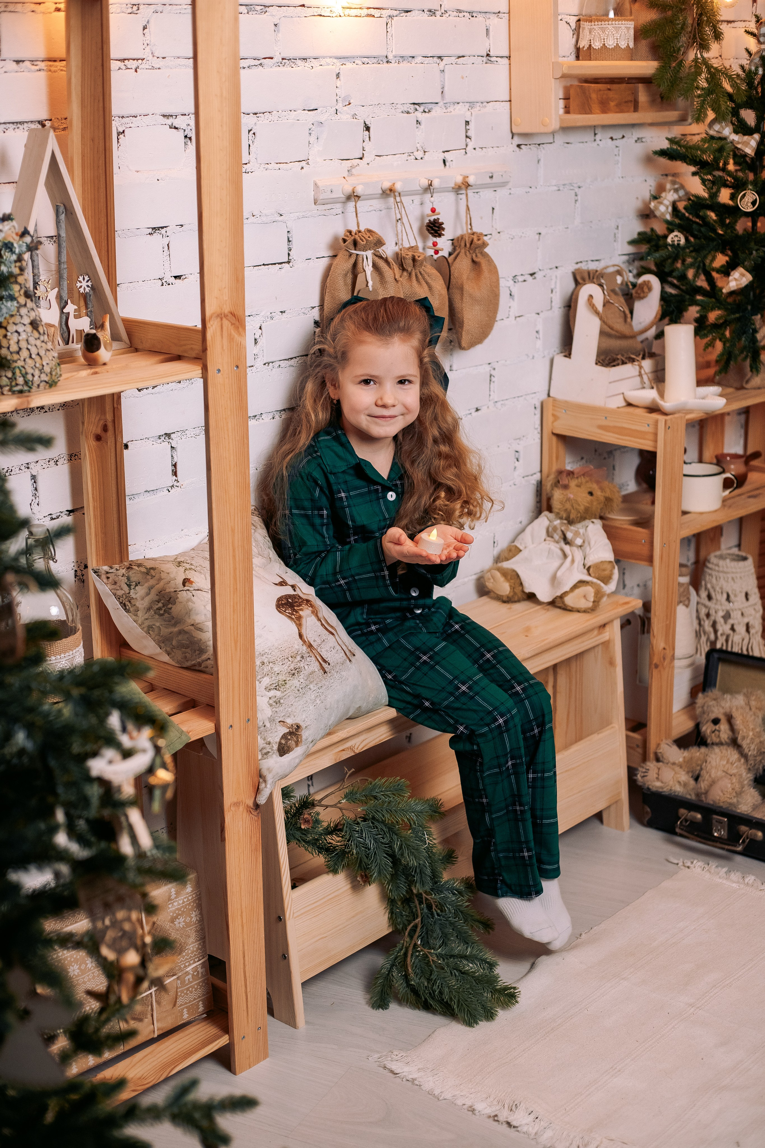 Новогодняя семейная фотосессия в фотостудии в пижамах. Фотограф в Санкт-Петербурге, Анна Скворцова