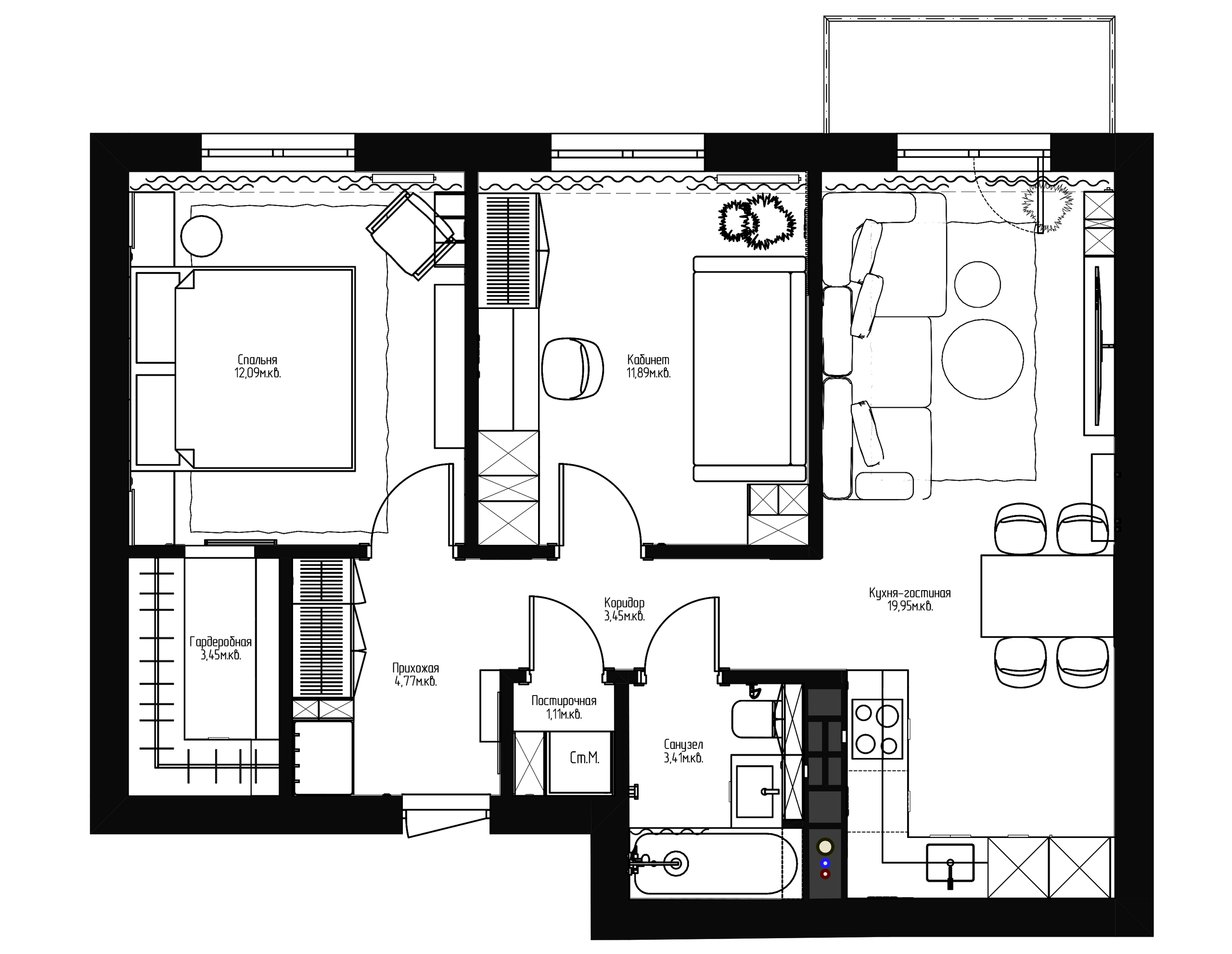 ЖК Северный Берег S63. Дизайн интерьера TATA VOLK