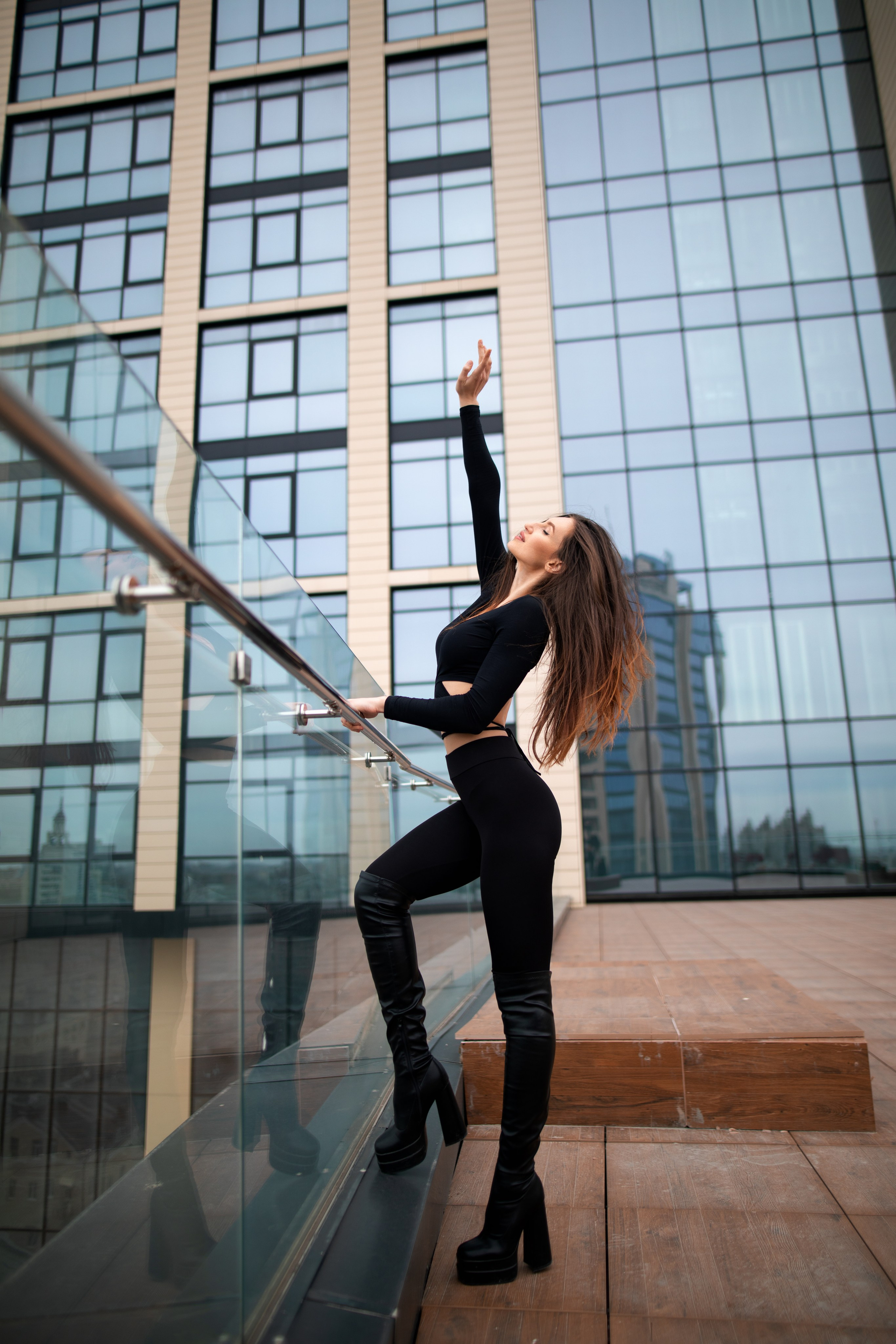 Фотосет с Викторией на крыше бизнес-центра в формате для «себя»