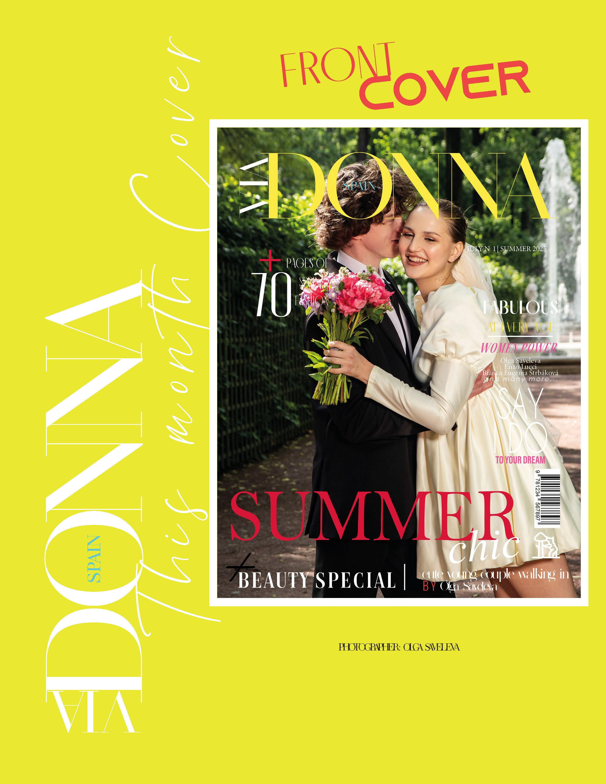 Лето в Летнем саду на обложке журнала DONNA. Портретный фотограф в Санкт-Петербурге Савельева Ольга