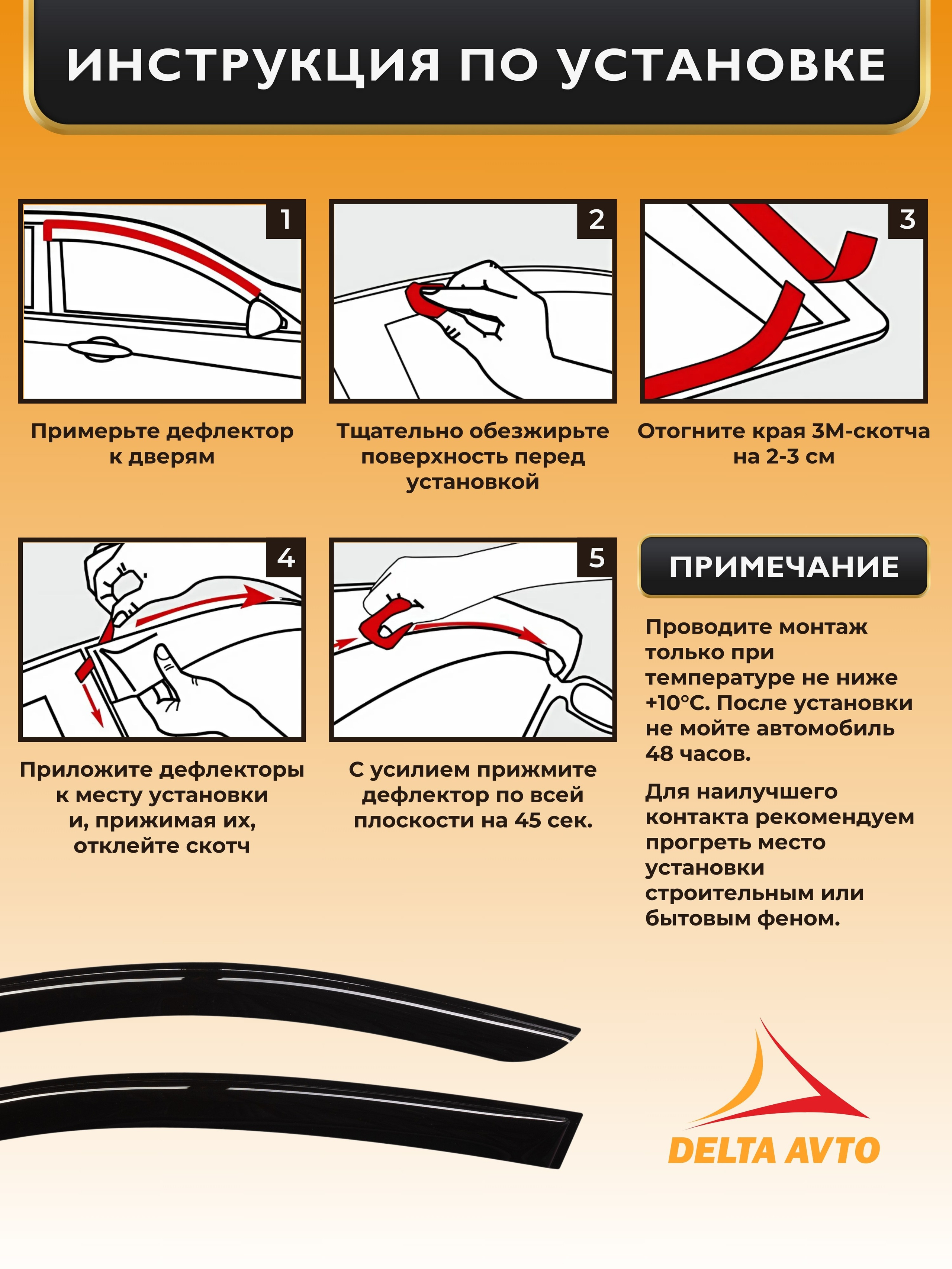 Инфографика для маркетплейсов: дефлекторы для автомобиля. Маркетолог в Москве, специалист по коммуникациям и рекламе Аня Смоляга