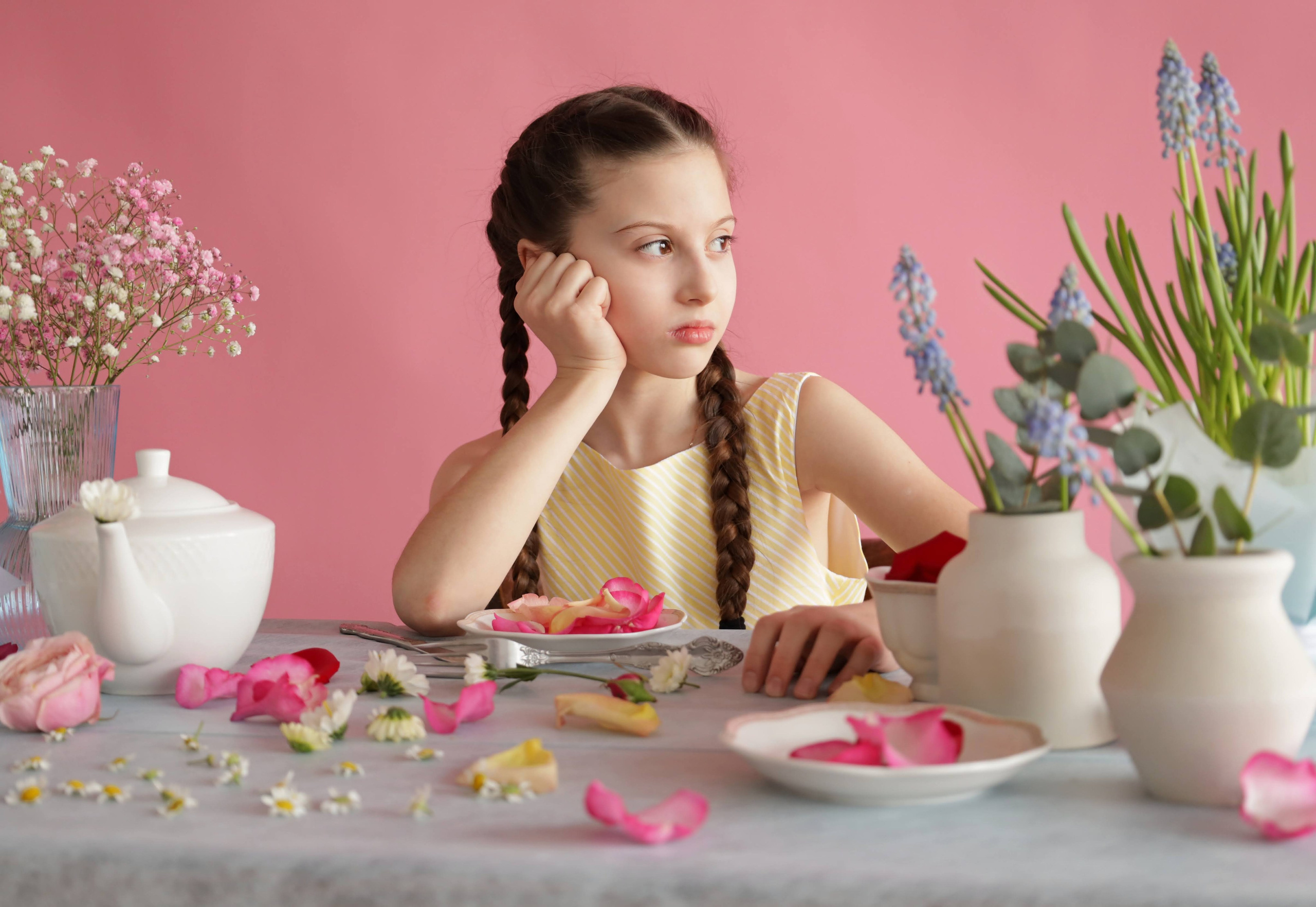 Фотосессия с цветами в фотостудии