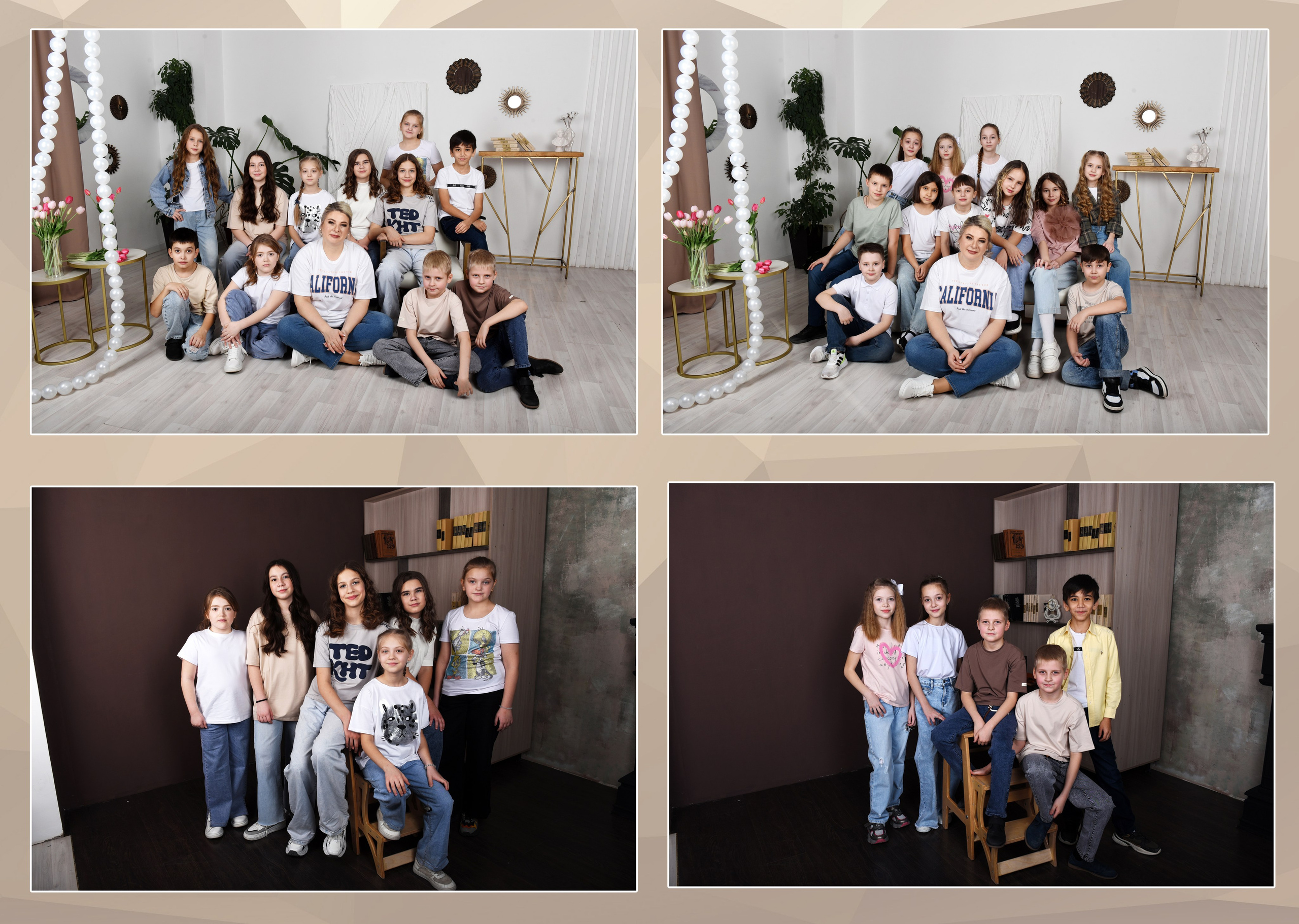 4, 9, 11 кл 3 разворота бежевый дизайн. Семейный, детский и школьный фотограф в Димитровграде Наумова Екатерина