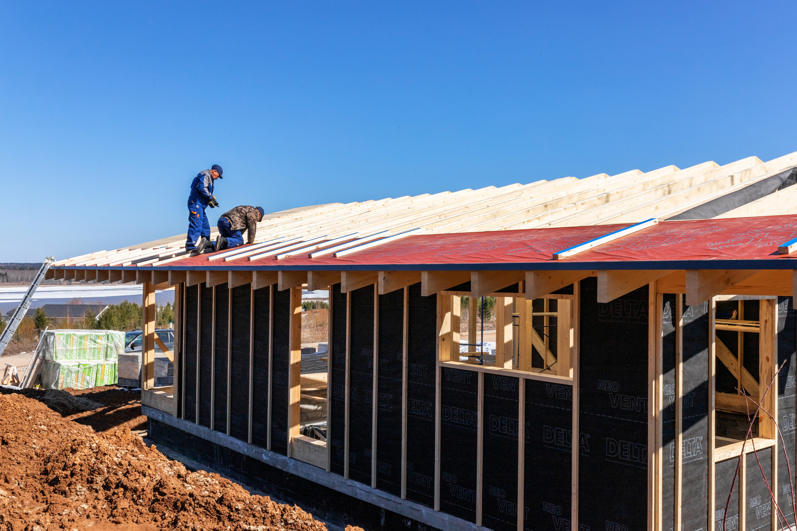 Коттеджный посёлок «Золотая рыбка». Съёмка строящейся недвижимости. Апрель 2022. Фотограф Пермь. Свадьбы. Семья и дети, школа, д. сад. Фотокниги