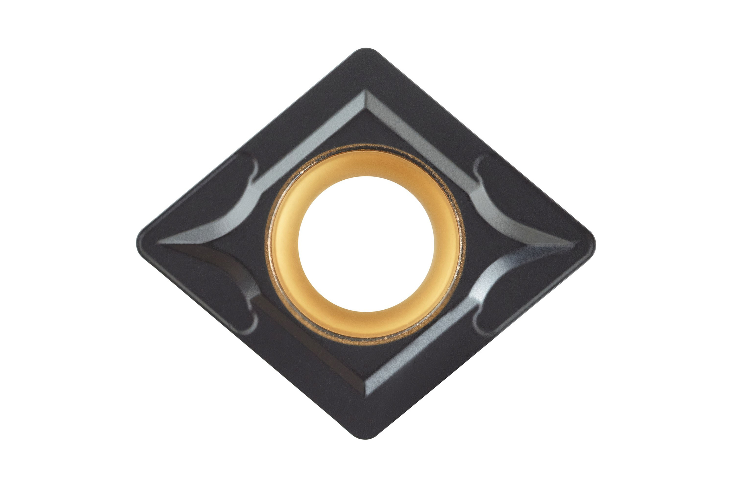 Фото режущих пластин на белом фоне сверху, макрофото