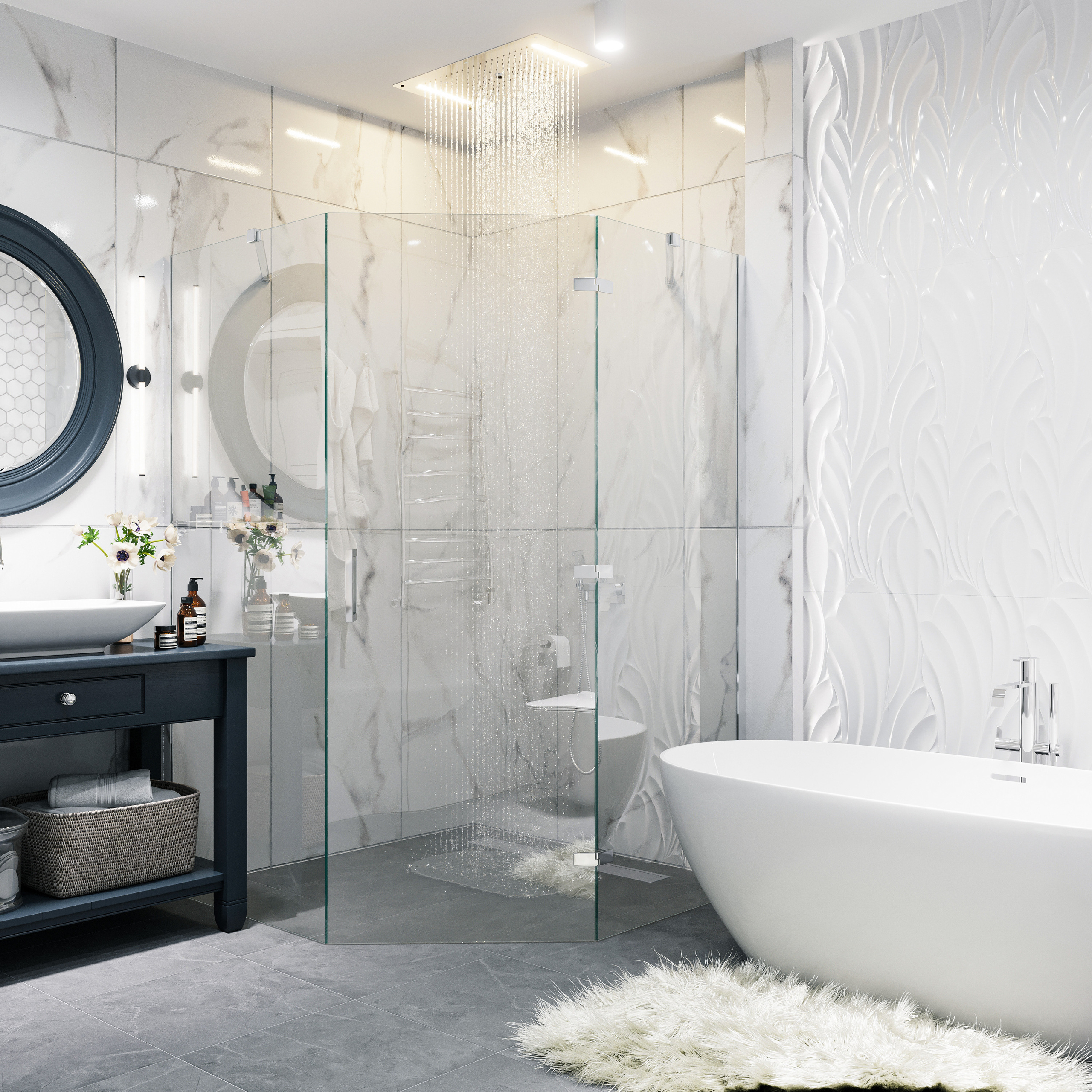 Ванная на первом этаже. Intoo.ru — Дизайн интерьера в Москве. Частный дизайнер Роман Королев