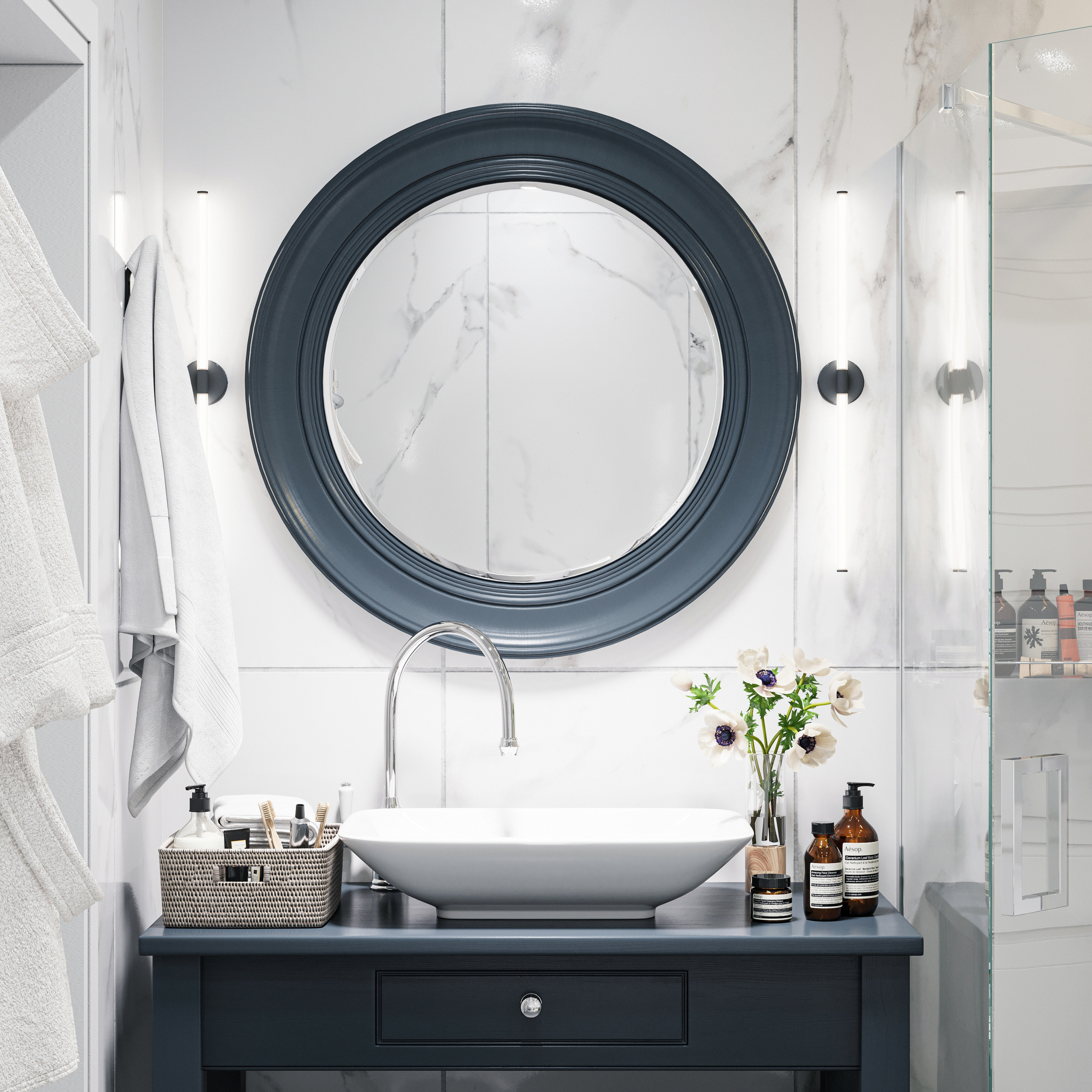 Ванная на первом этаже. Intoo.ru — Дизайн интерьера в Москве. Частный дизайнер Роман Королев