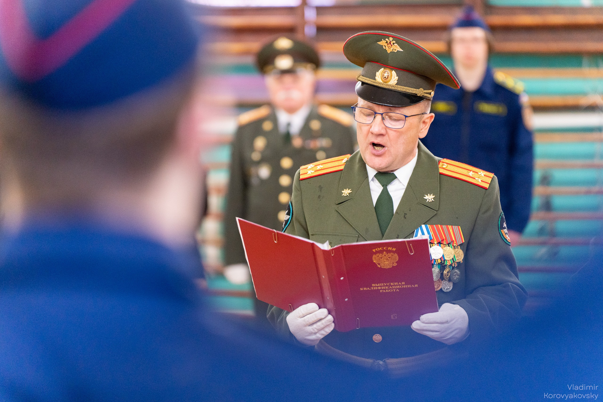 Торжественное закрытие курса военной подготовки. Фотограф Владимир Коровяковский