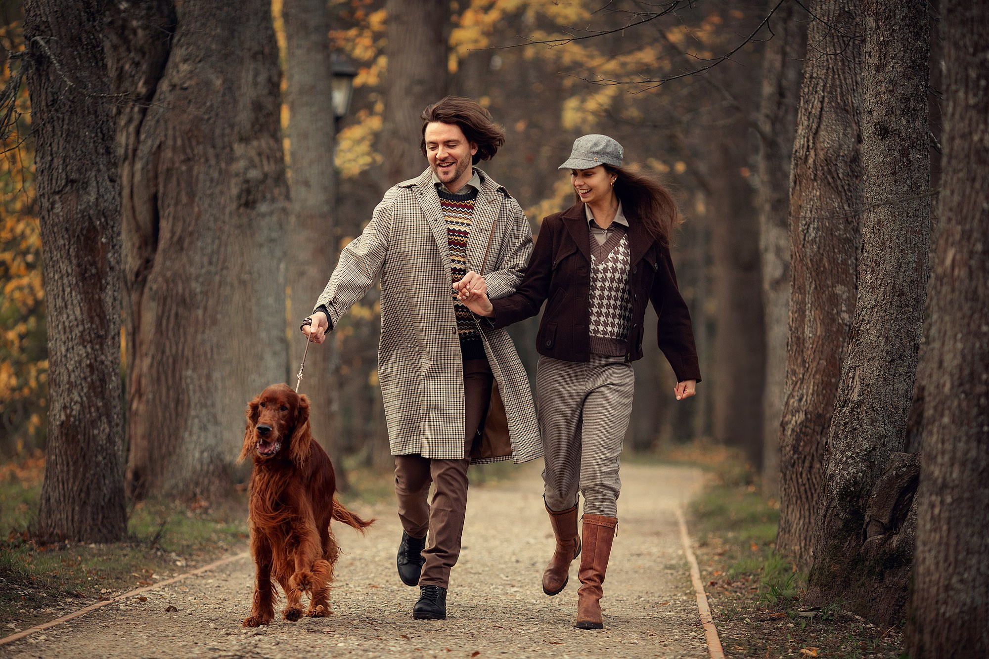 Стильная осенняя съемка пары в исторической усадьбе. Tatyana Nadezhdina Family photographer