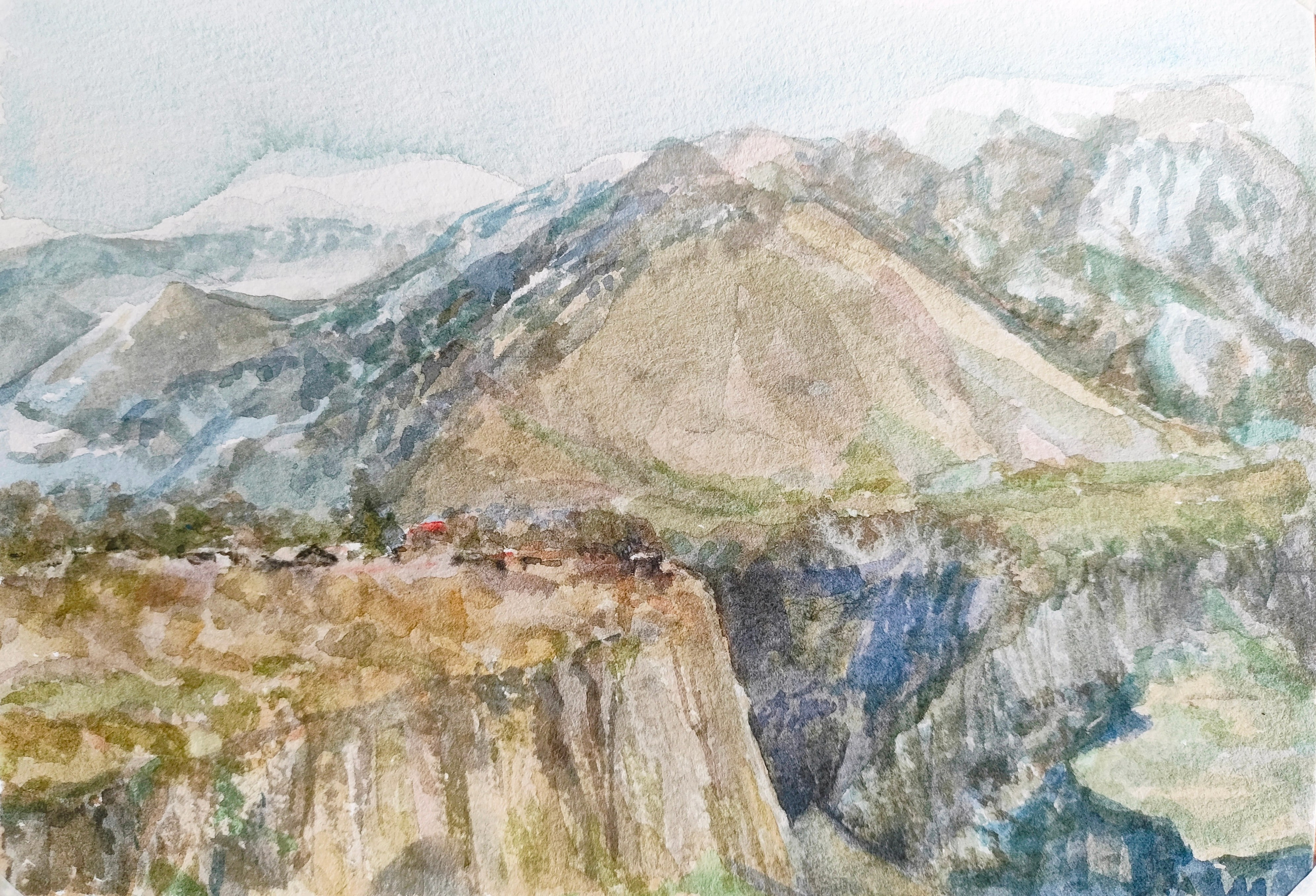 "Армения, пригород Еревана", акварель, 2024