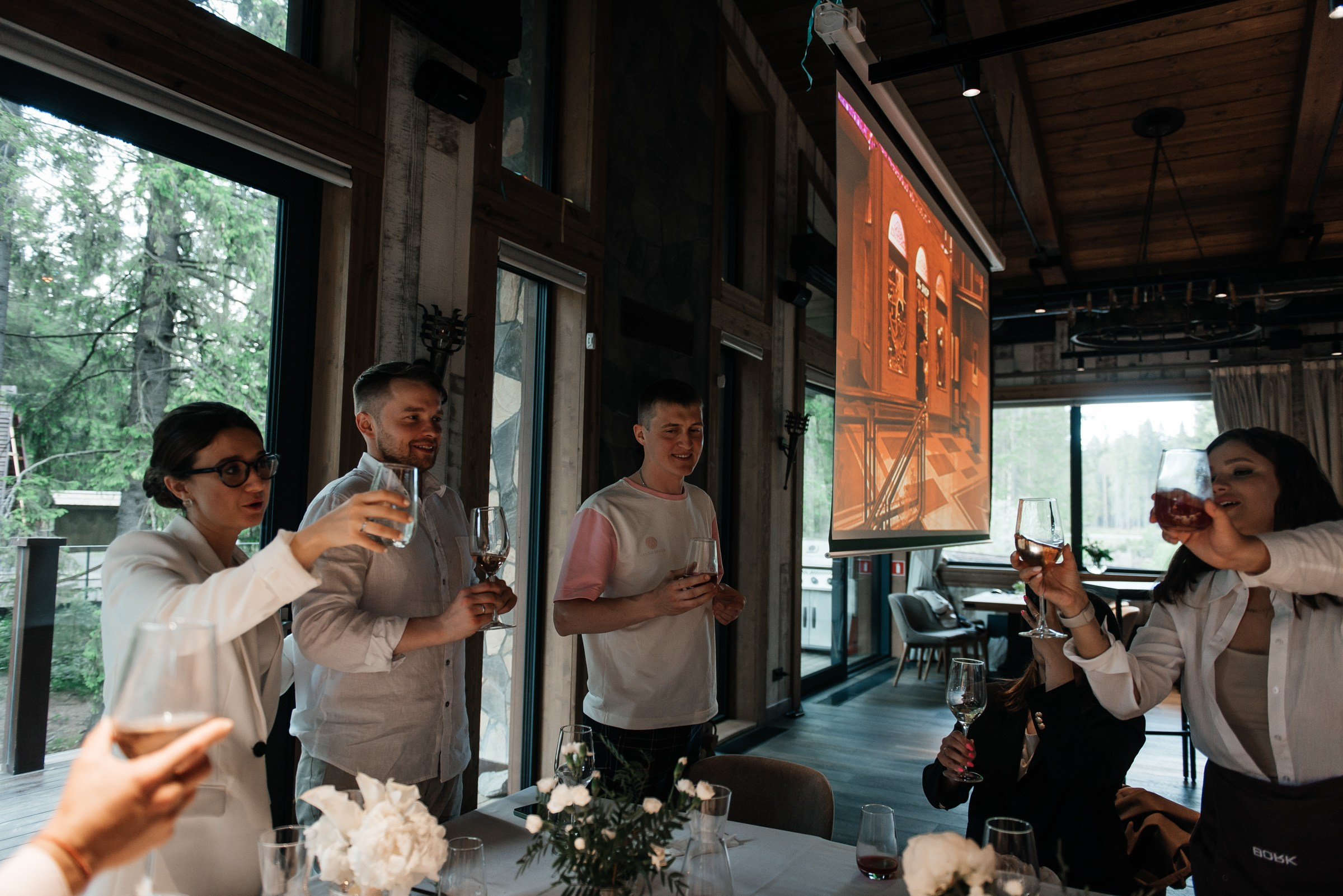 свадебный ужин в ресторане Чаща в Охта парке