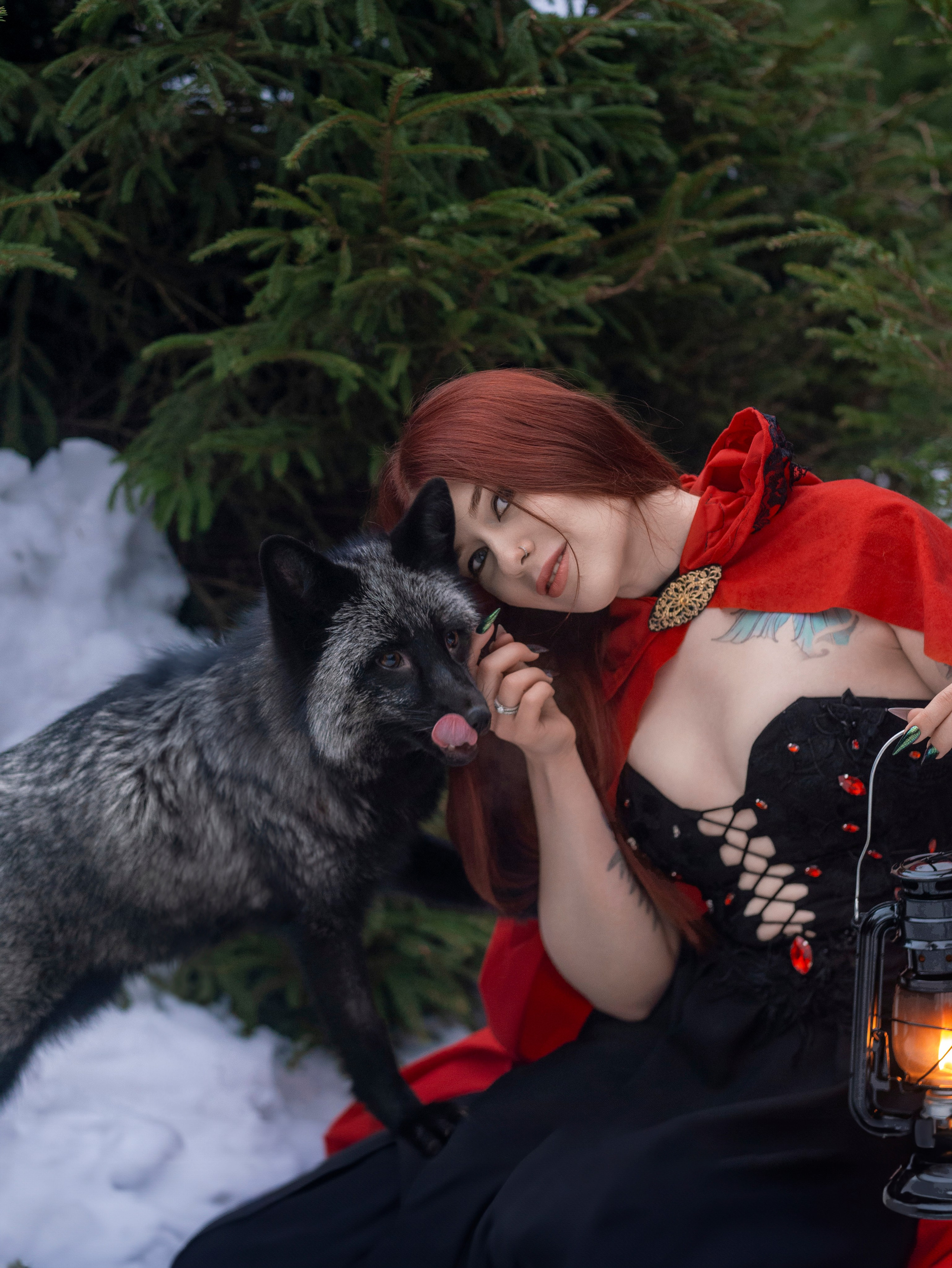 Лина и лис Мигель. Арт фотограф, женский фотограф Москва