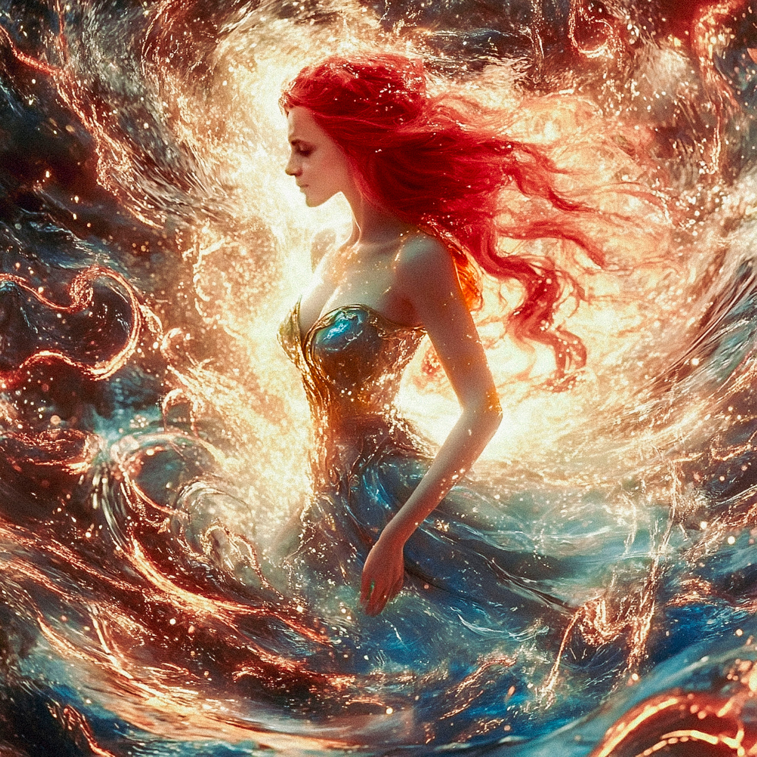 Нейрофотосессия для Ольги. Девушка с пантерой/леопардом/в воде/в красном платье. ФотоХудожник Харитонова Ирина г. Санкт-Петербург