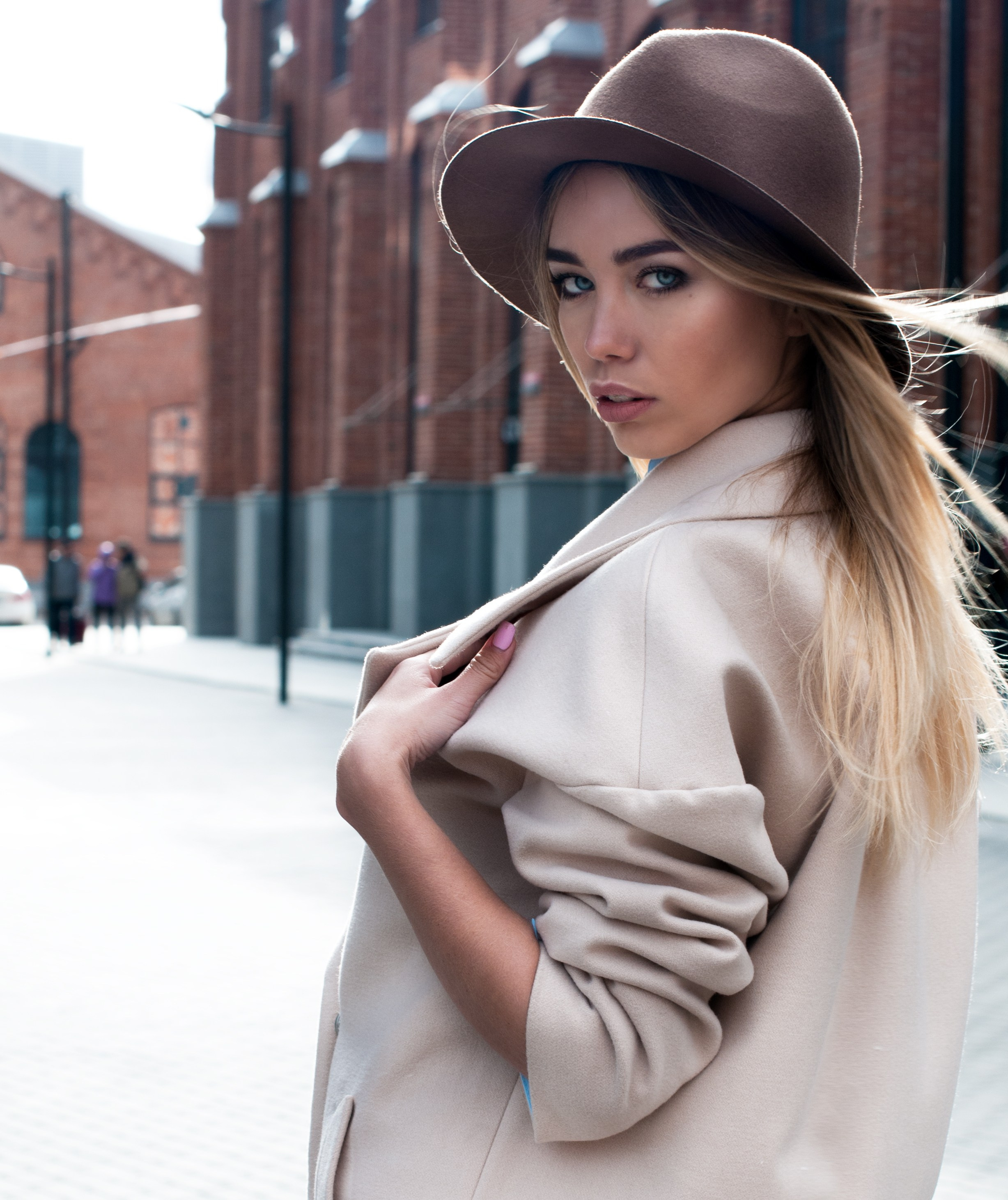 Photo shoot for fashion brand of women's clothing in street style