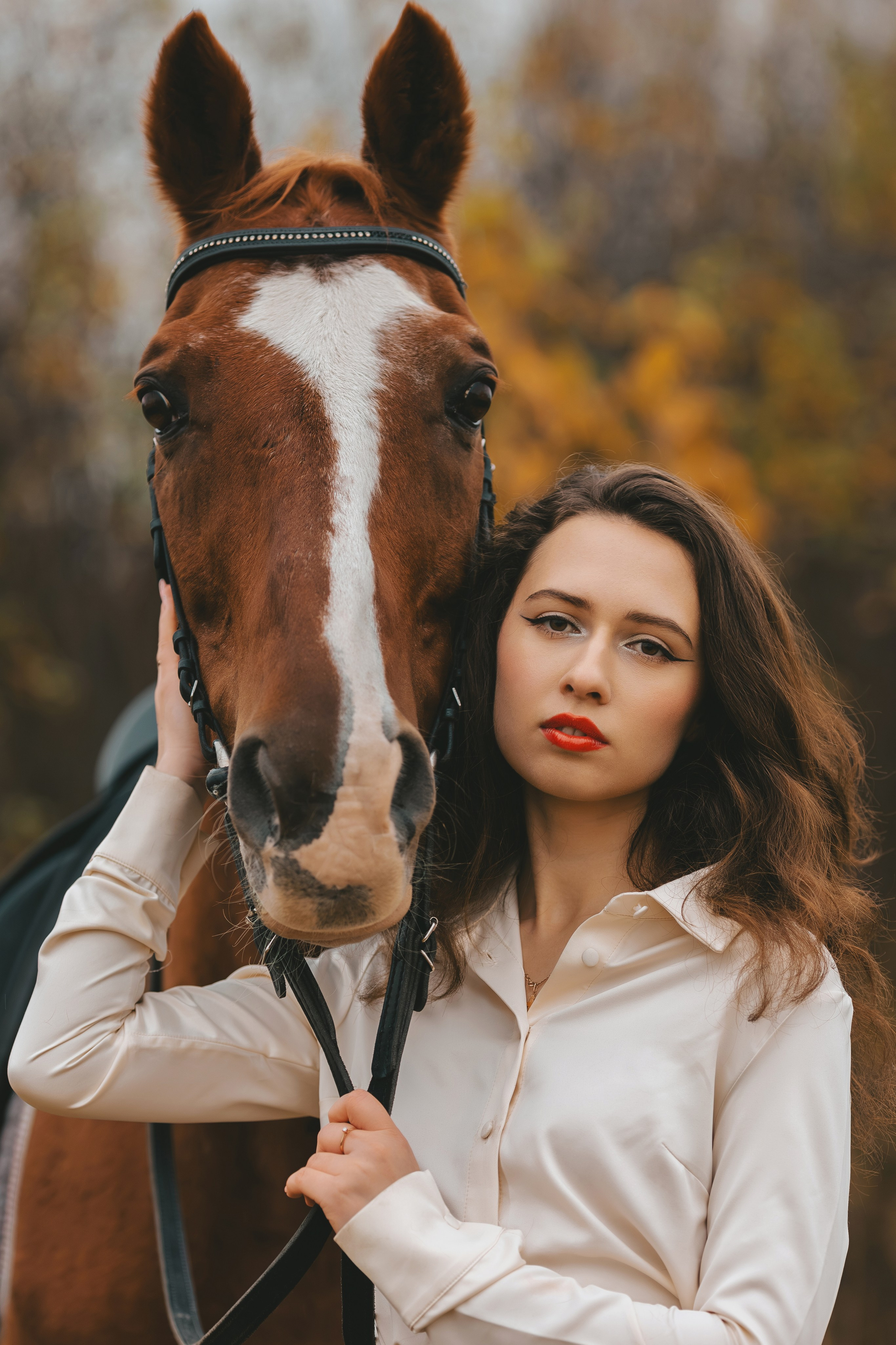 Женский портрет с лошадью. Семейный и женский фотограф в Москве Надежда Воробьева