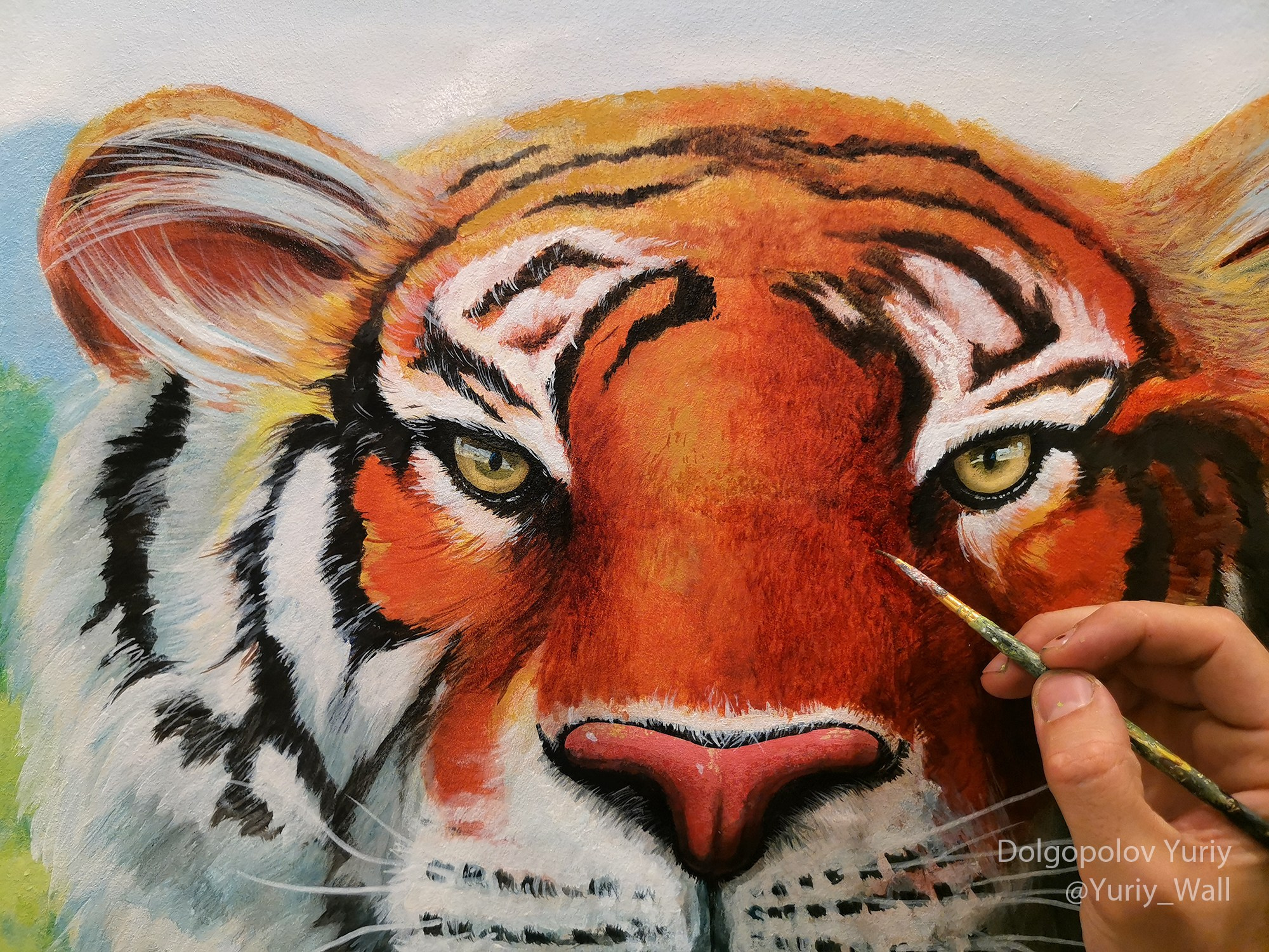 голова тигра роспись на стене Москва