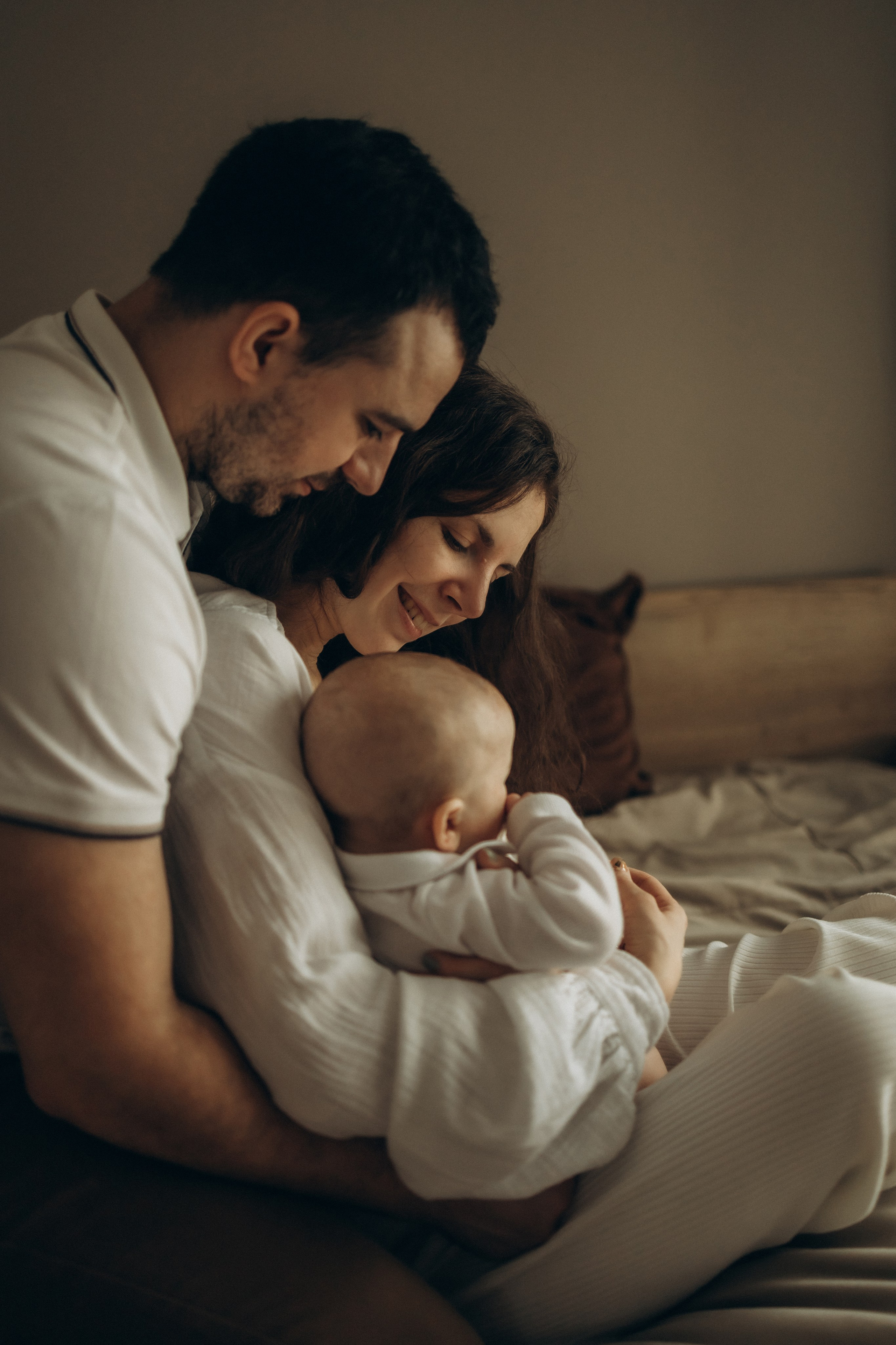 Наташа, Сережа и малыш Левушка. Семейный, домашний, ньюборн фотограф Москва Цветкова Елизавета