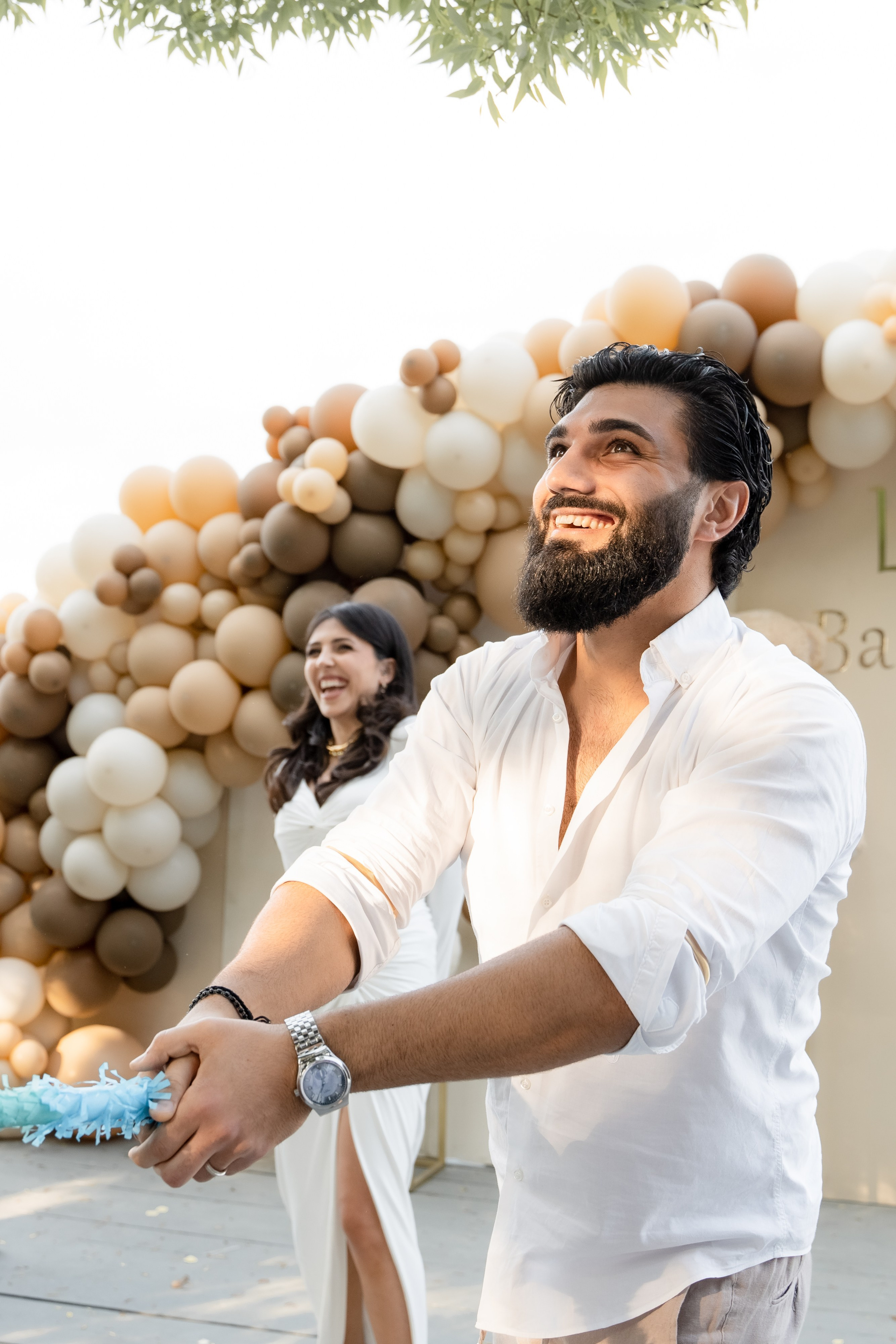 Семейная фотосессия гендер пати день рождения. Портретный и свадебный фотограф Алла Карени Москва