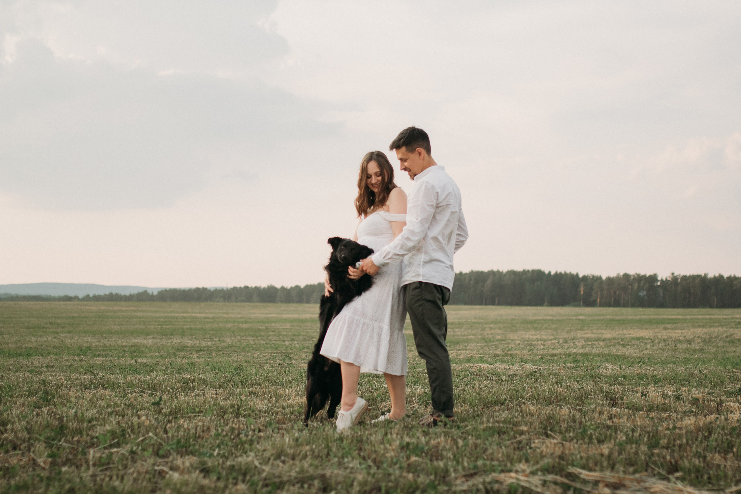 Фотосессия беременности в поле на закате. Семейный фотограф Екатеринбург Черепанова Олеся