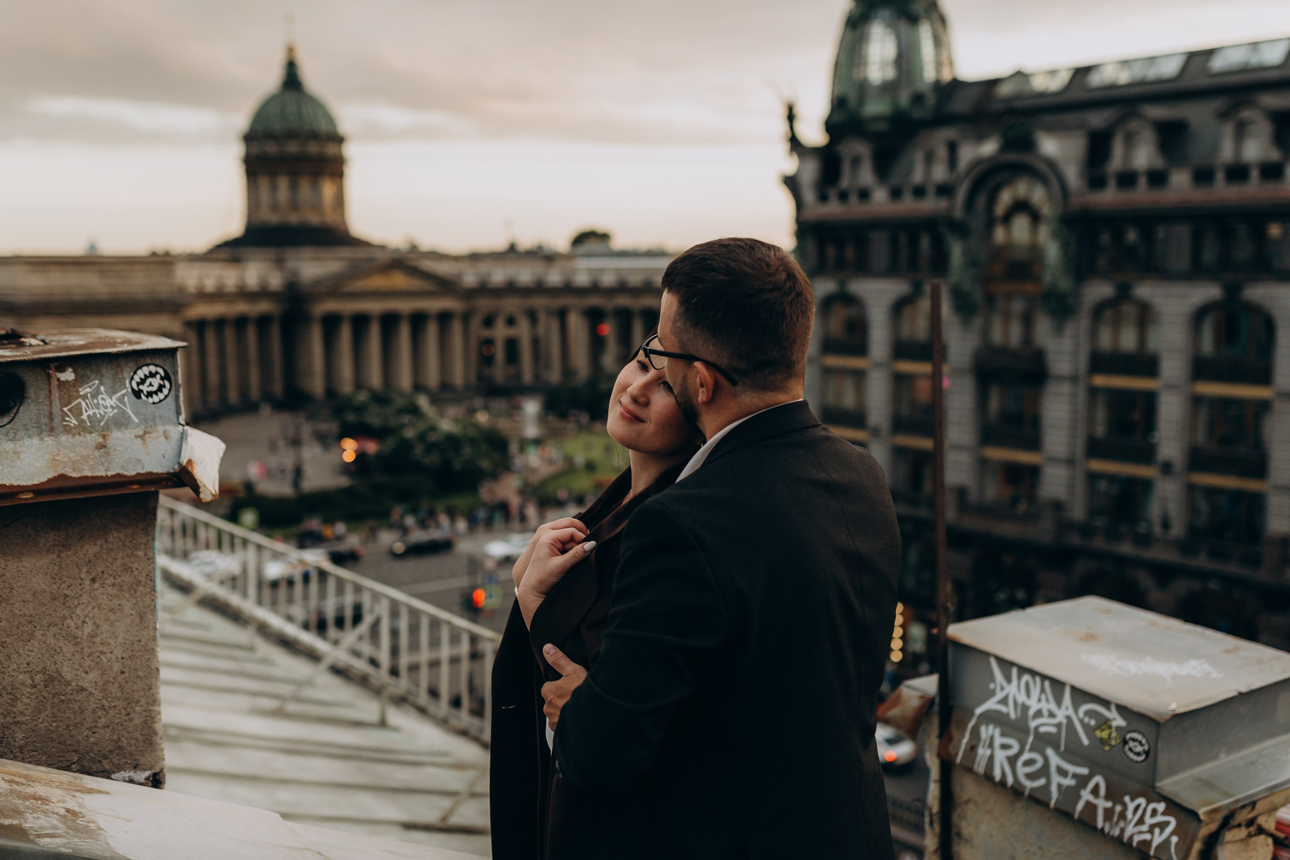 LoveStory на крышах Питера. Фотограф Санкт-Петербург Князева Елизавета