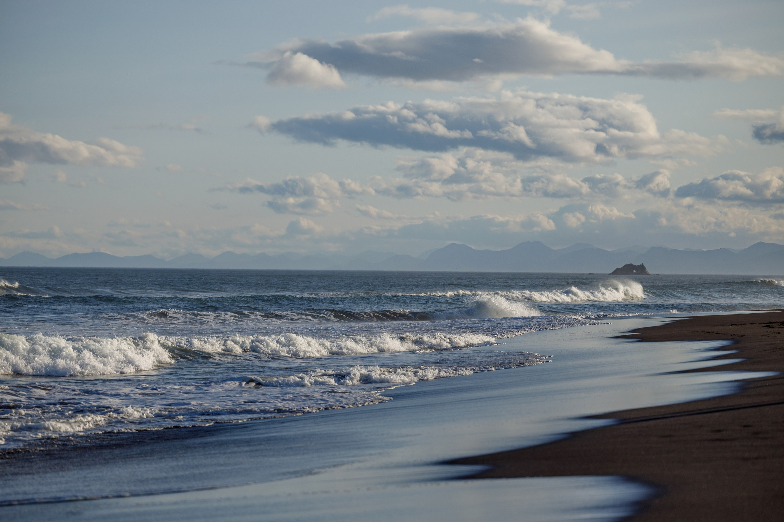 черный вулканический песок, камчатка