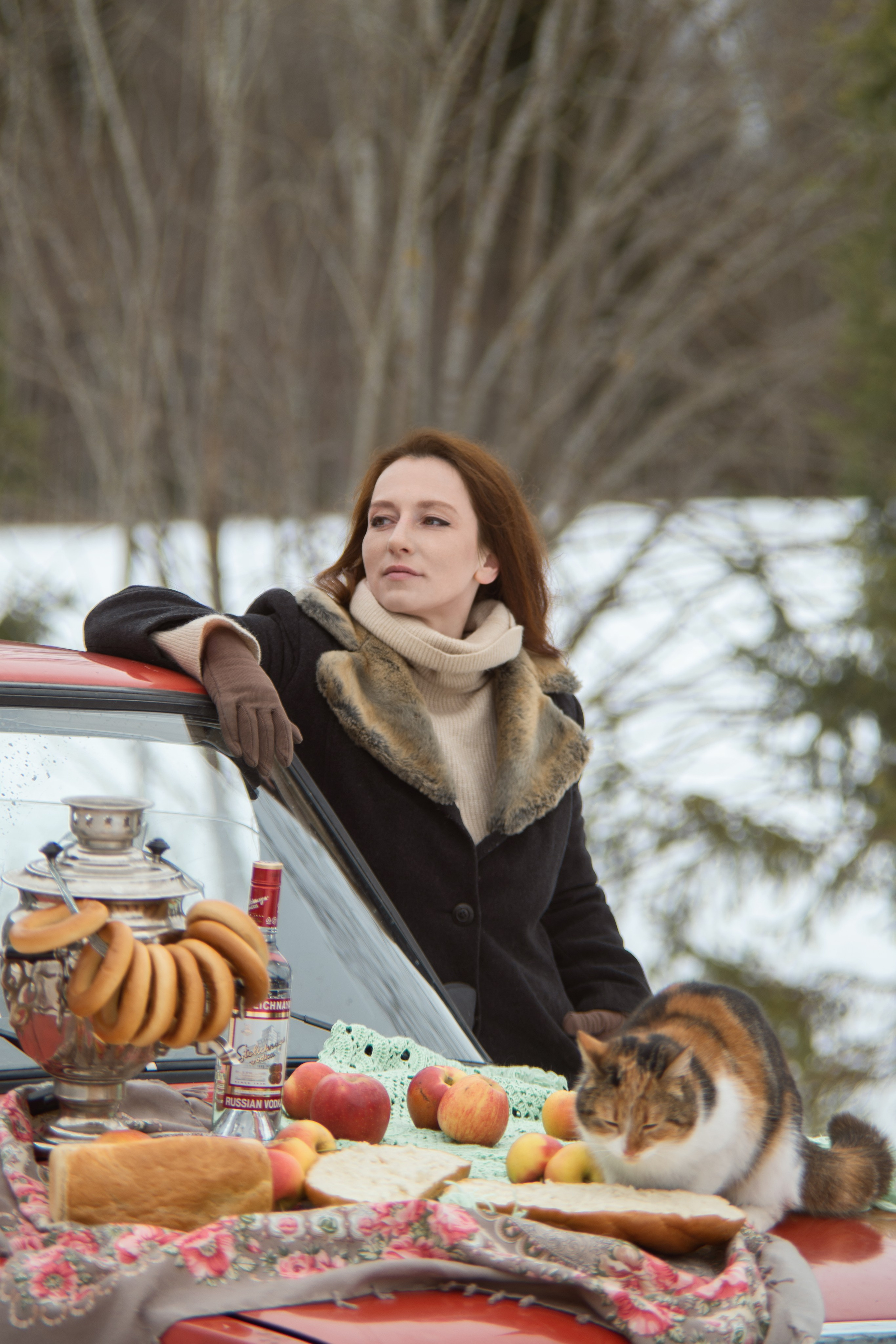 Анастасия и ее красный жигуль. Творческий фотограф Вологда