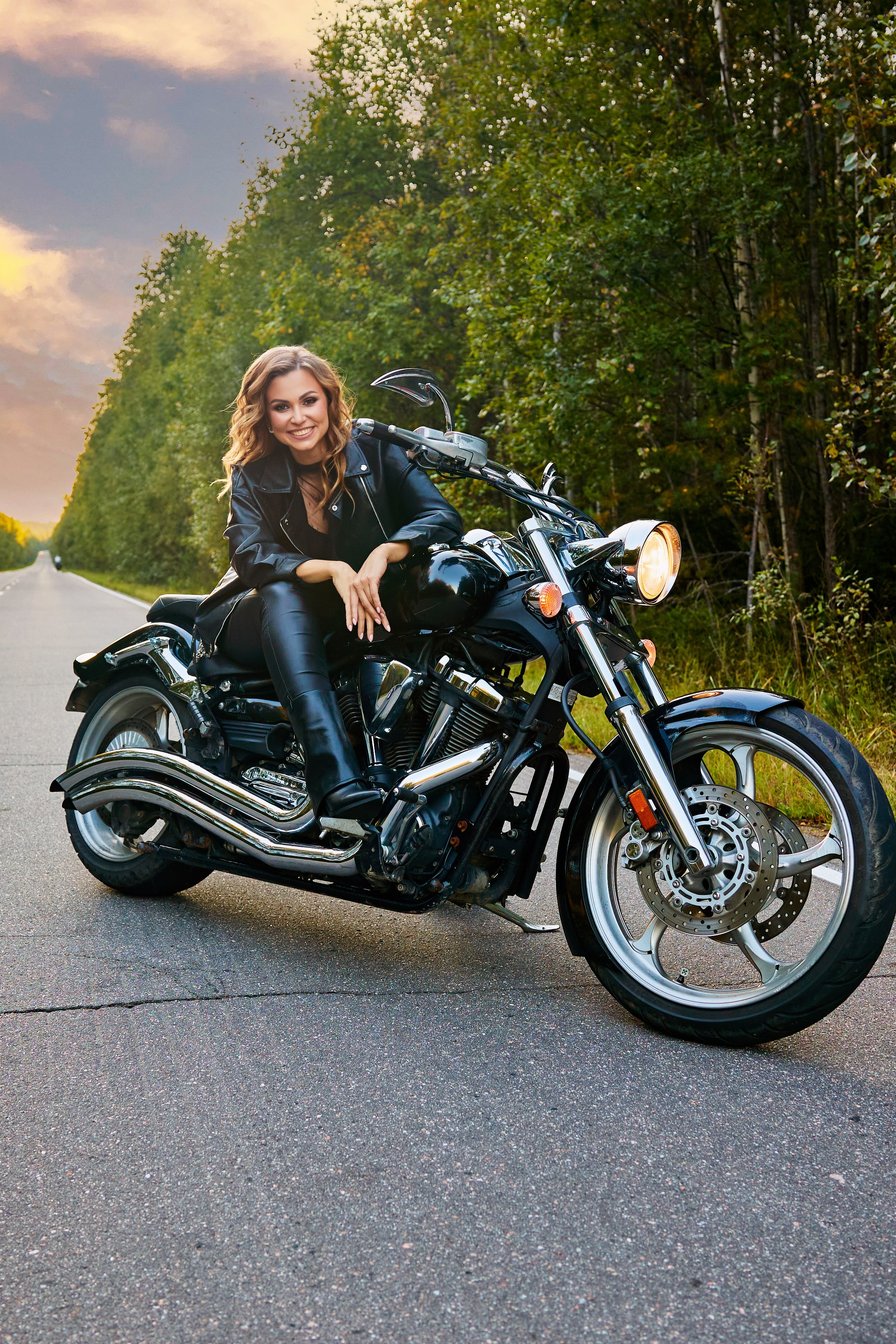 Съемка с мотоциклом. Татьяна и Владимир. Фотограф Люся Воробьева