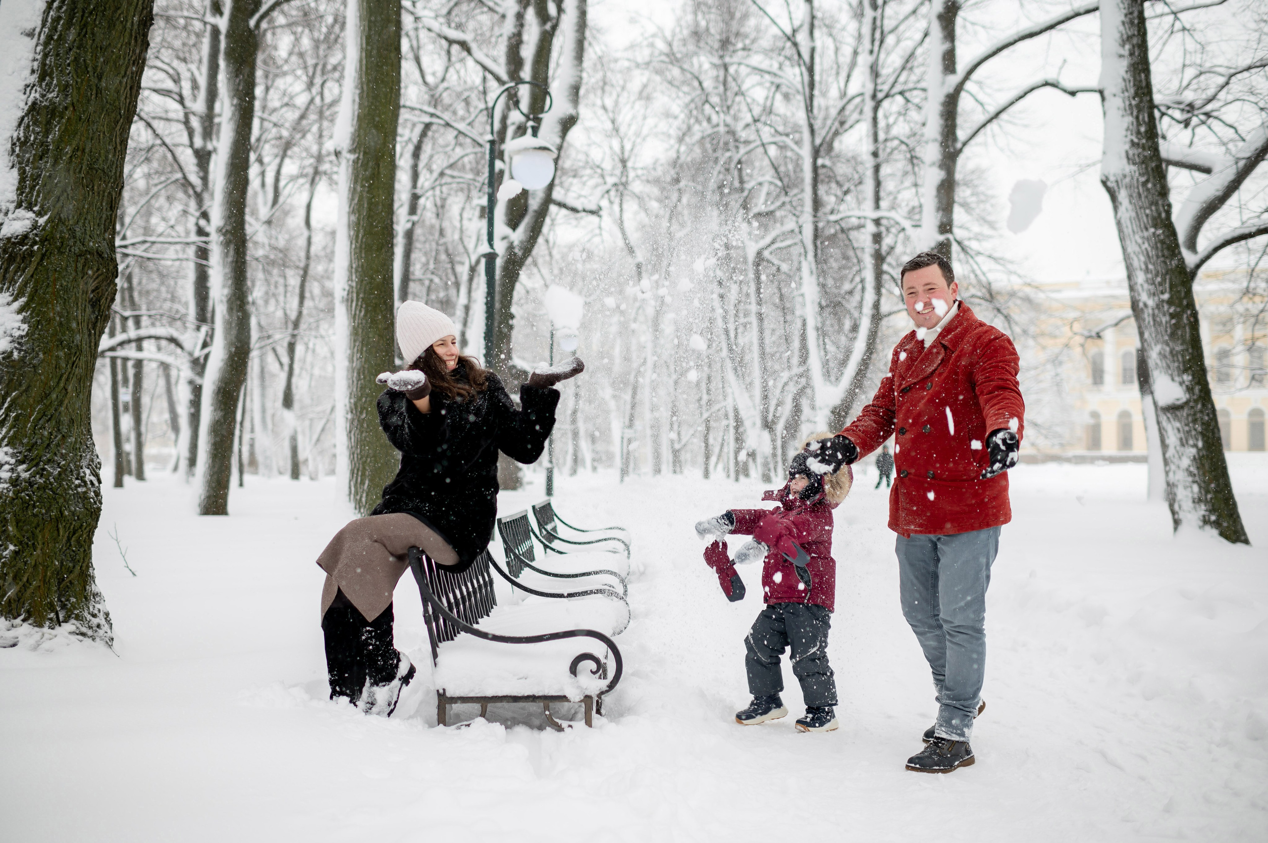 Зимняя прогулка Валерия, Андрей и Егор. Портретный, семейный и свадебный фотограф в Санкт-Петербурге и в Пушкине Ширяев Денис