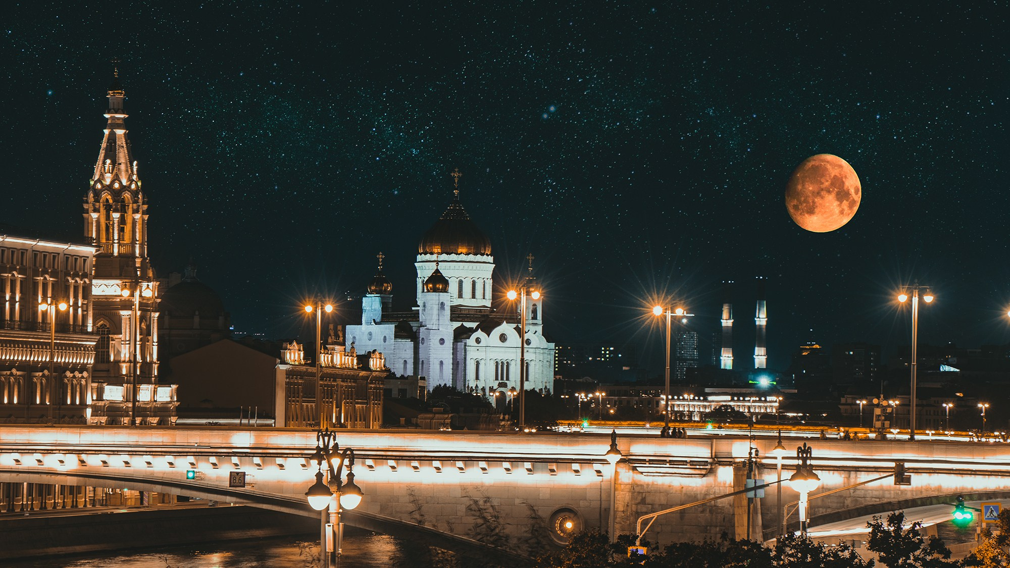 Попкова Виктория, фотограф, пейзаж, ночь, vphoto, звезды, небо, космос, фотокартины, природа, фотография, искустсство, москва, город, ночной город, луна, красная площадь, зарядье 