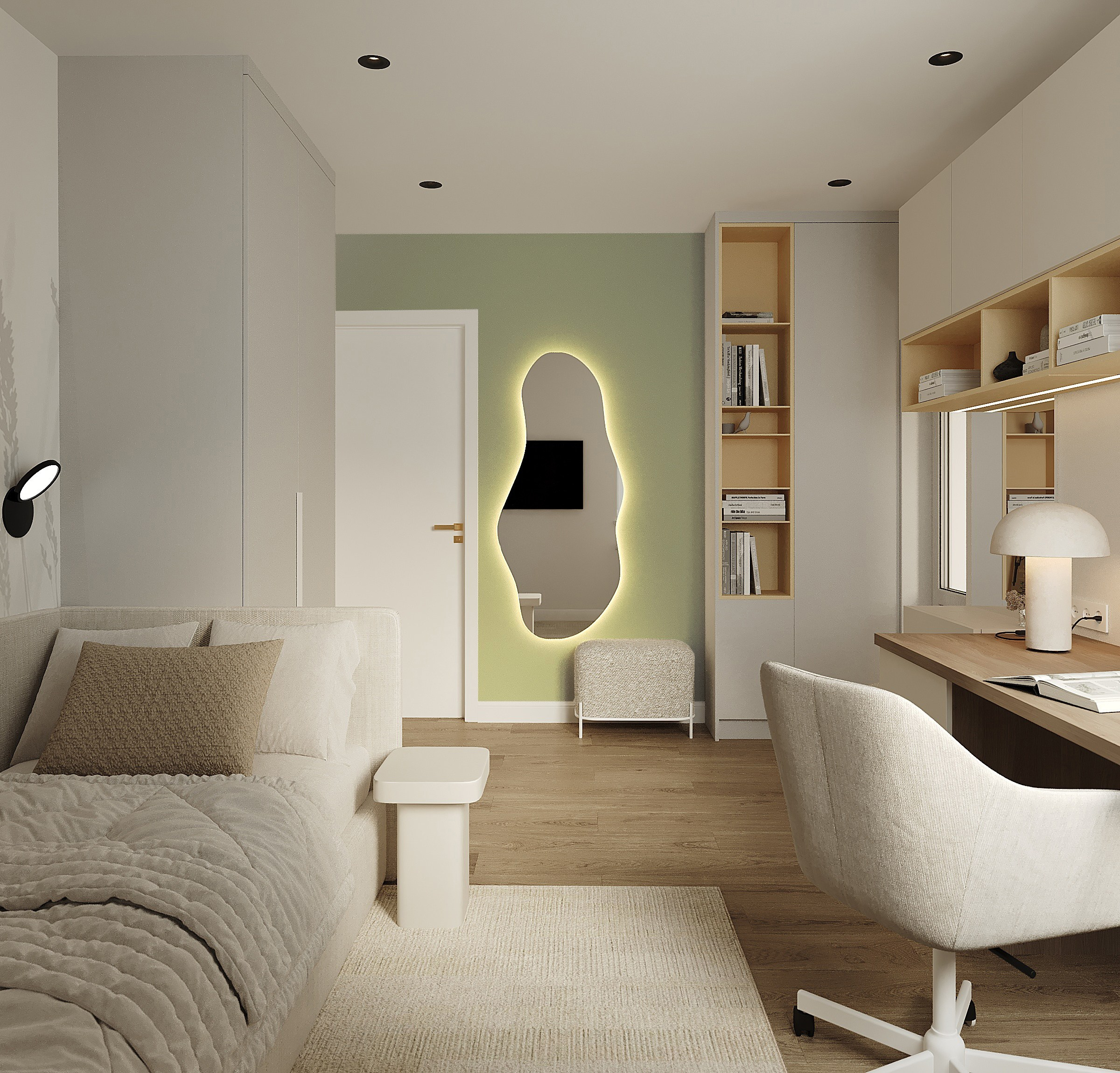 Современная квартира с элементами джапанди. Lina architector | Дизайн интерьера