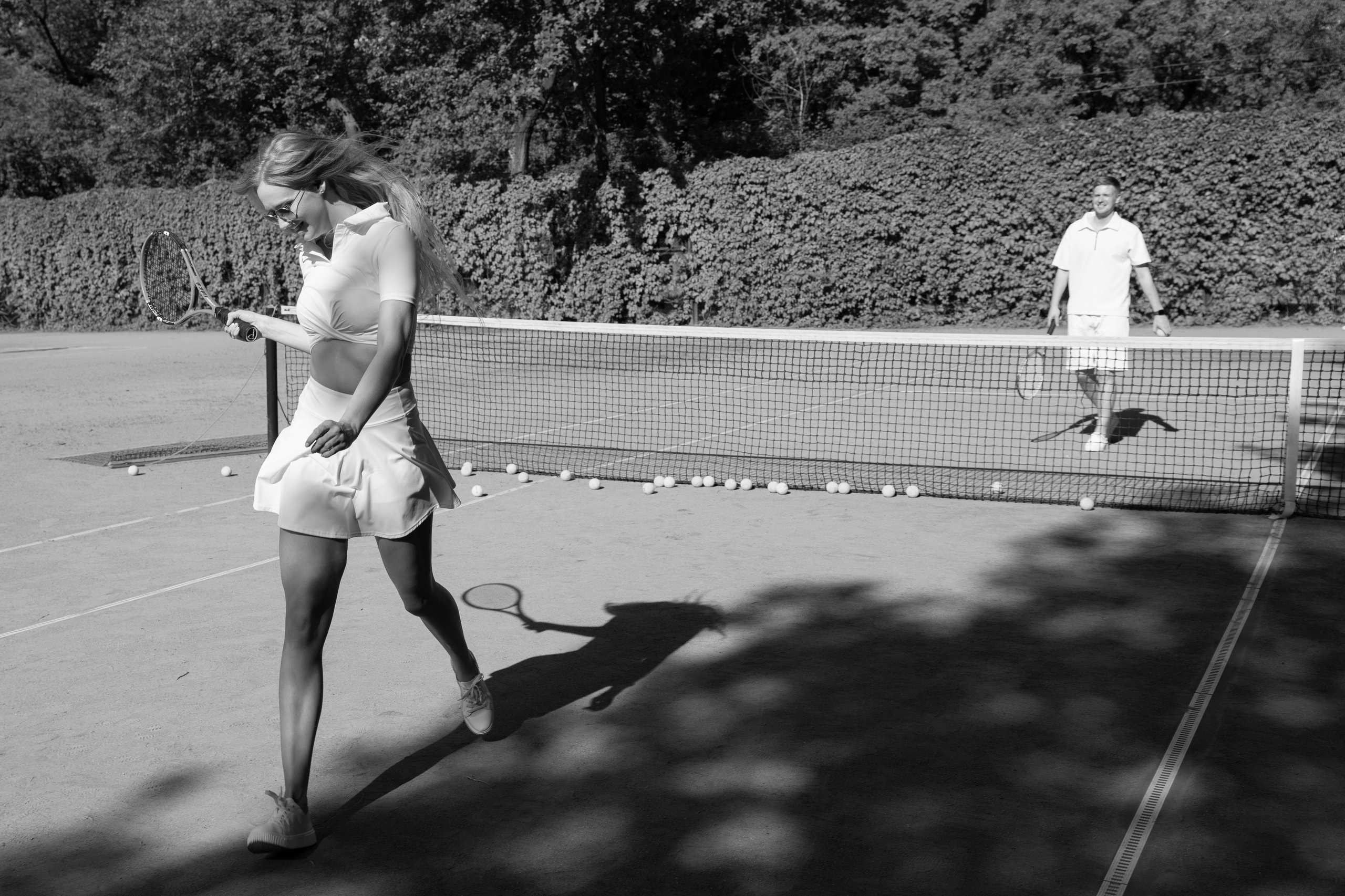 Свадебная лавстори на теннисном корте. Фотограф в Санкт-Петербурге Вагнер Юлия