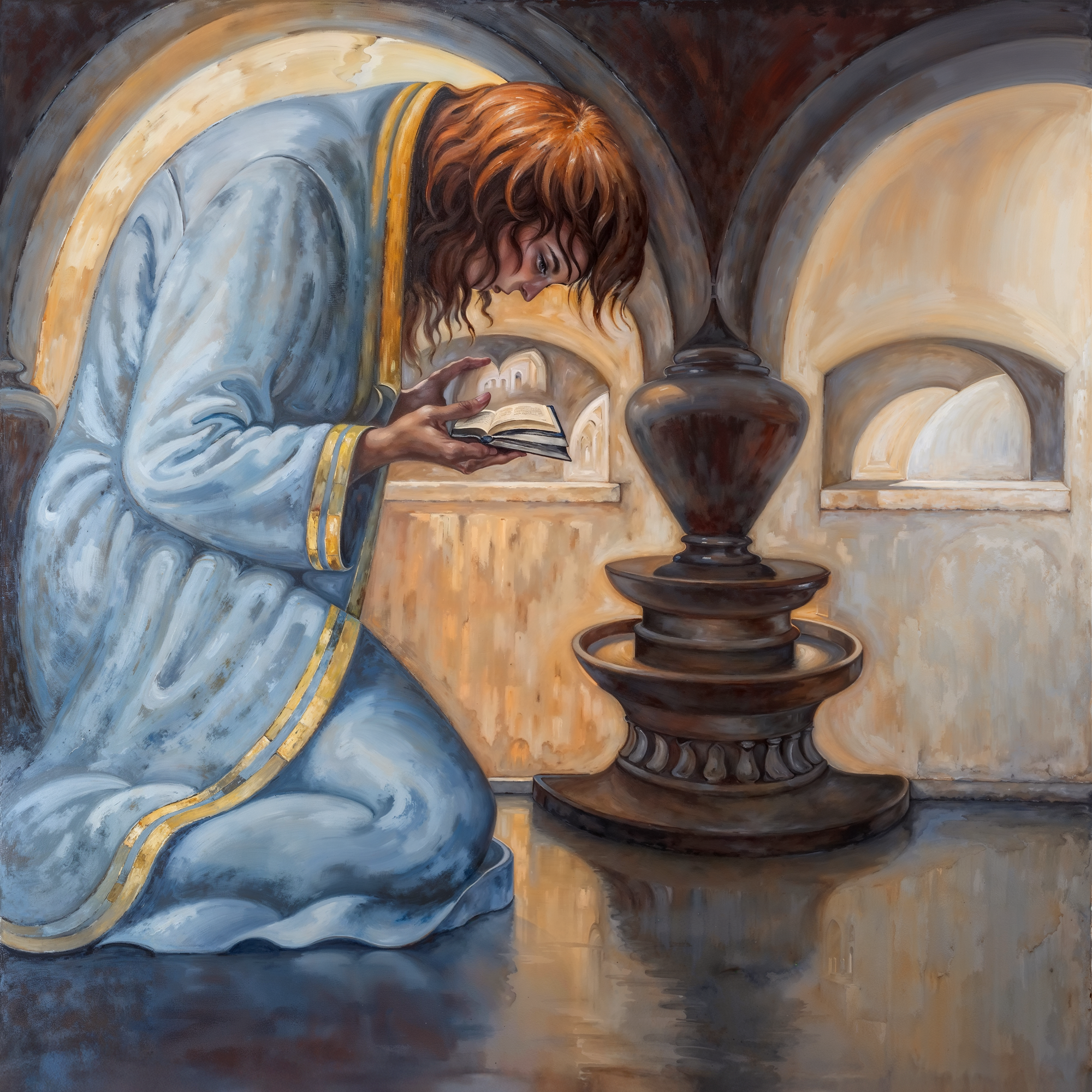 Фигура в храме, создающая иллюзию женского лица с помощью архитектуры