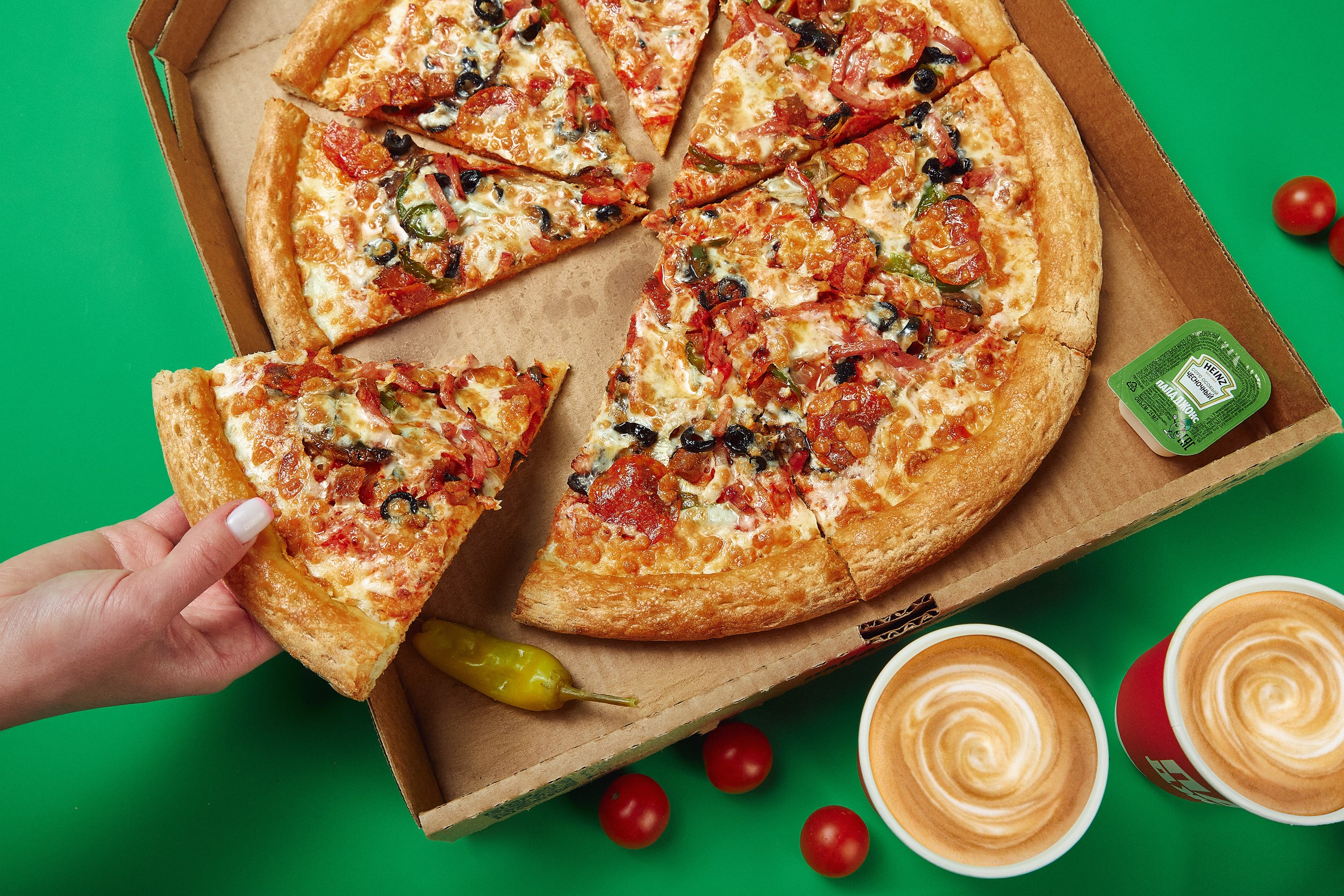 Съёмка для сети ресторанов «Папа Джонс»