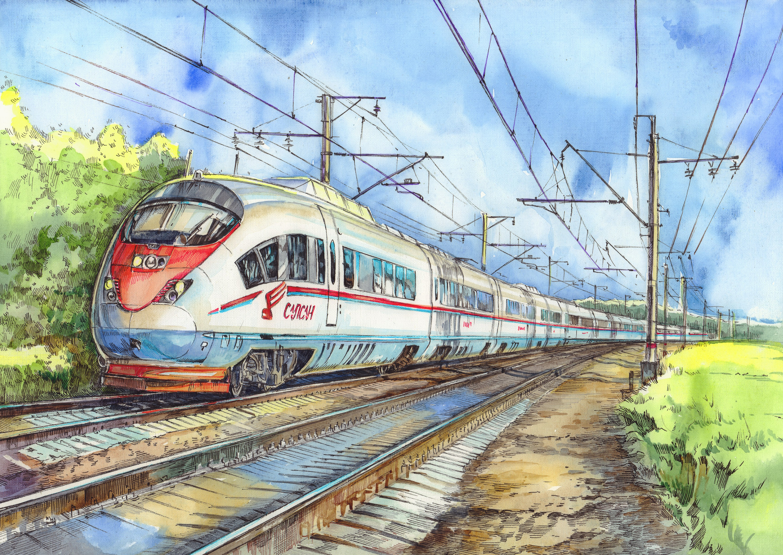 Железная дорога (2022-2024). Художник Александр Петрунин