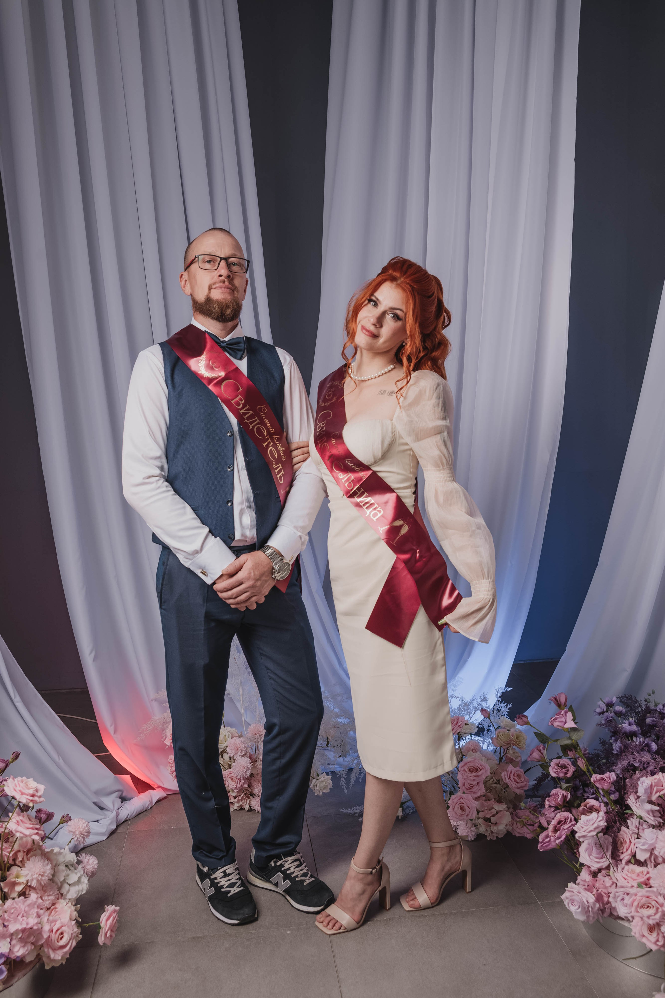 Свадебная фотосессия в фотостудии г. Саратова Яна и Сергей 28.08.2024. Свадебный фотограф, портретный фотограф в Москве и Саратове Оксана Анциферова