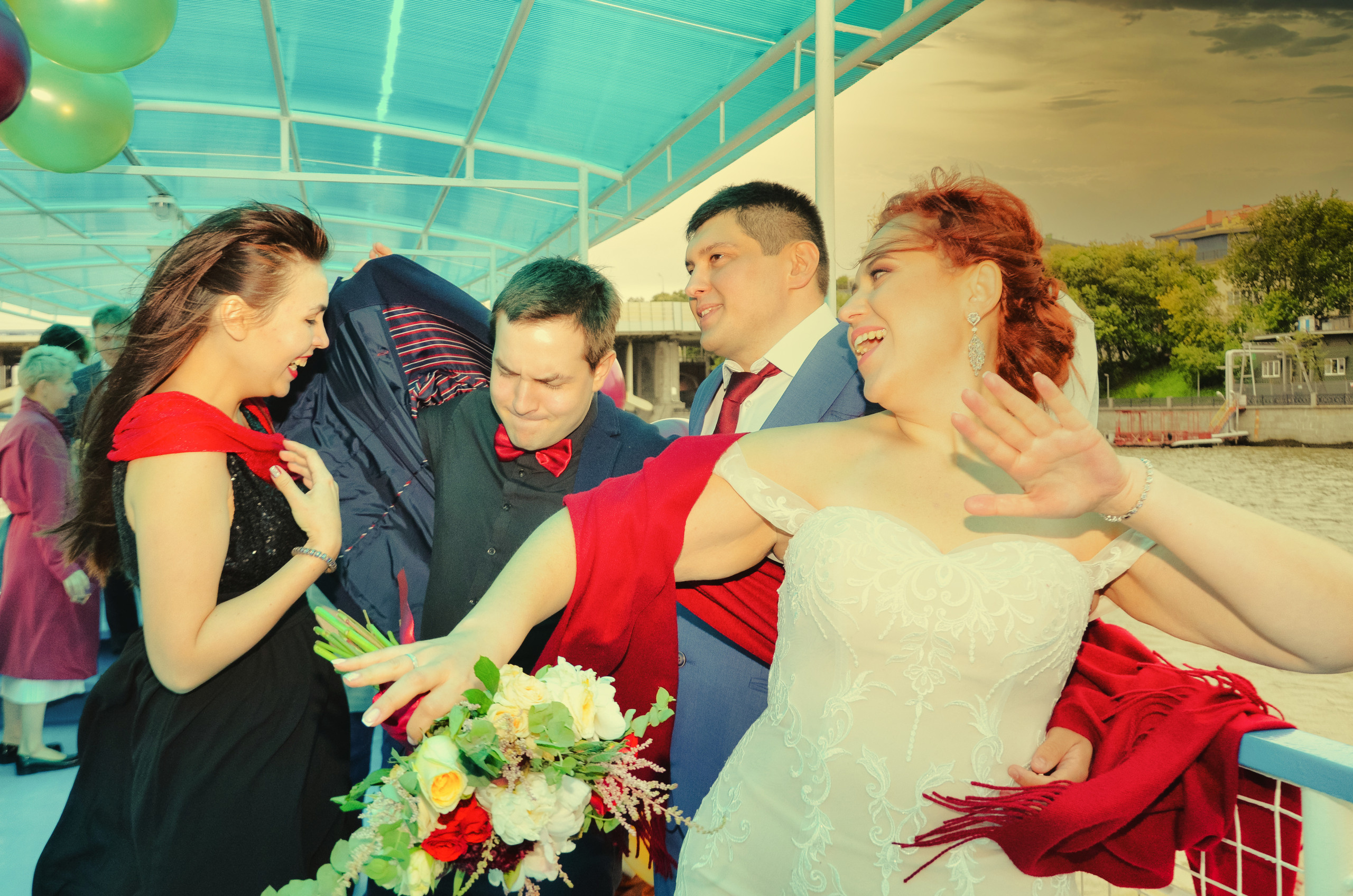 свадебная фотография на корабле