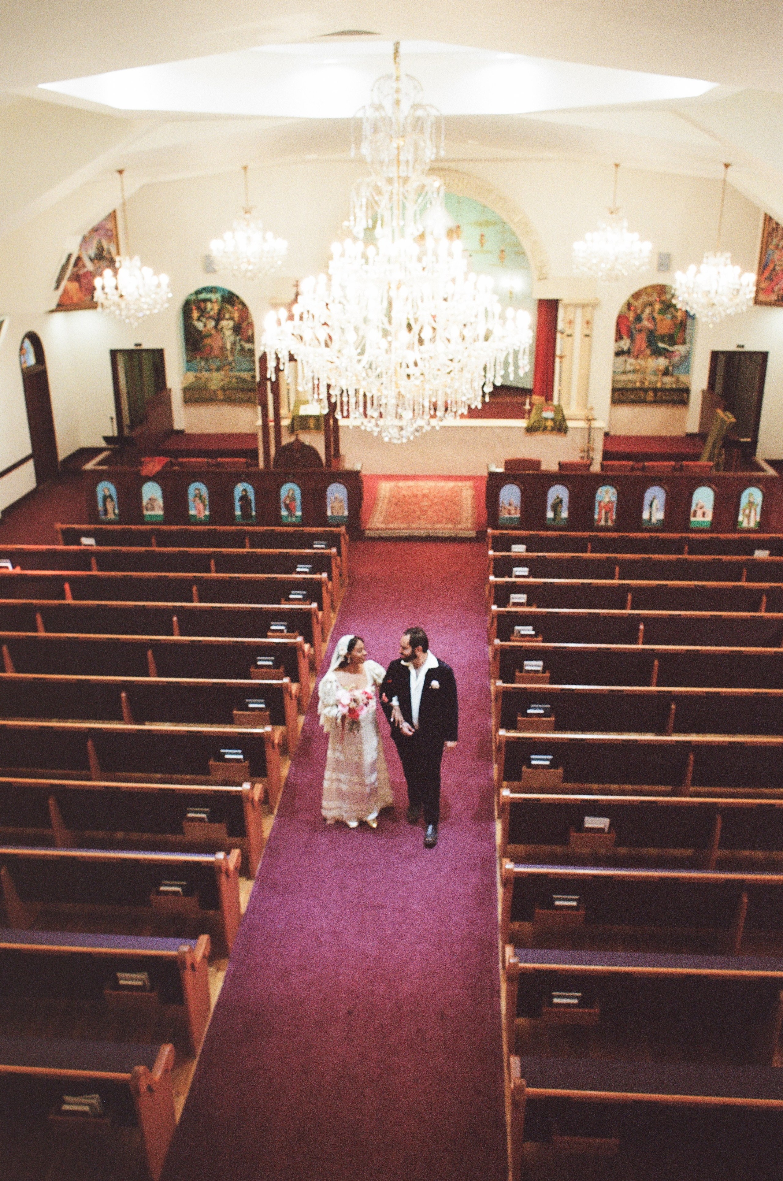 just married in church
