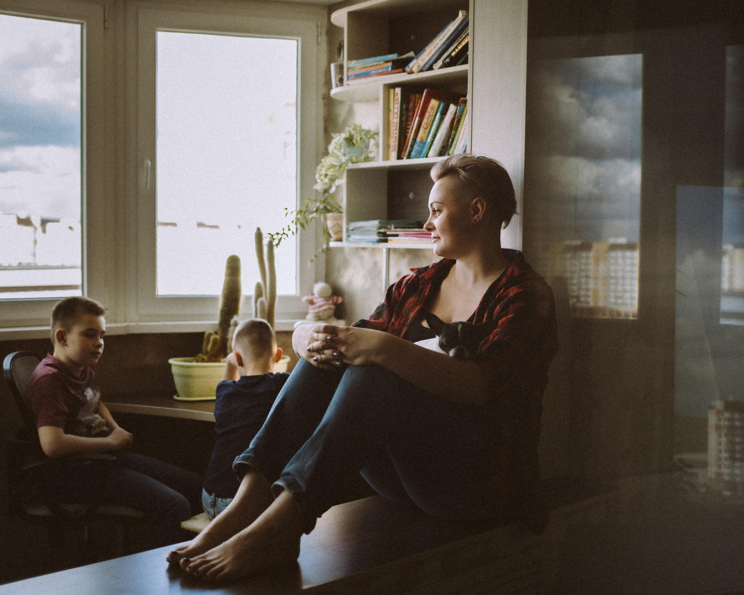 Ирина, Захар и Егор. Домашняя съемка. Портретный и семейный фотограф в Саратове Елена Шустова