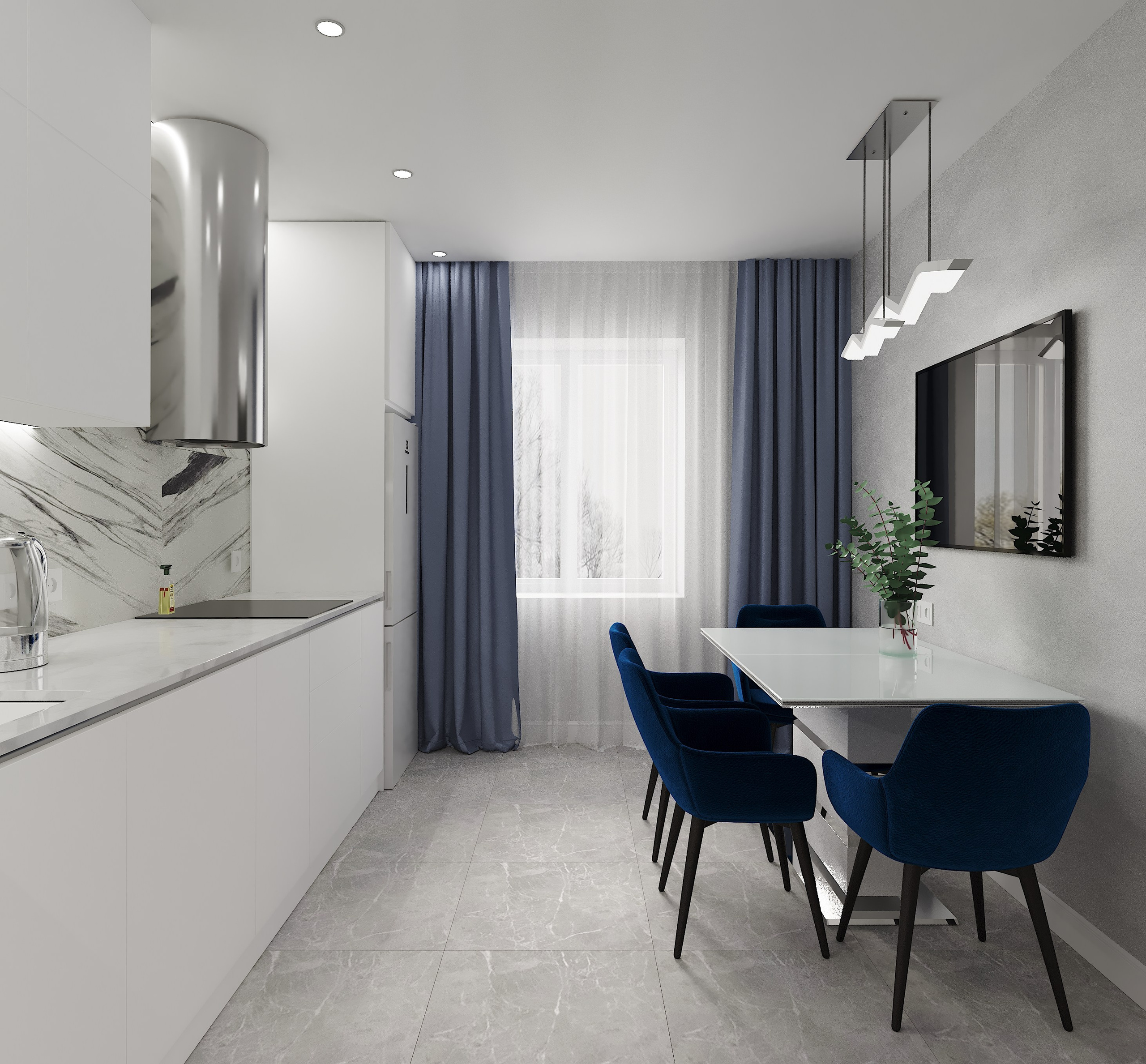 Интерьер в современном стиле с яркими акцентами г. Москва. Lina architector | Дизайн интерьера