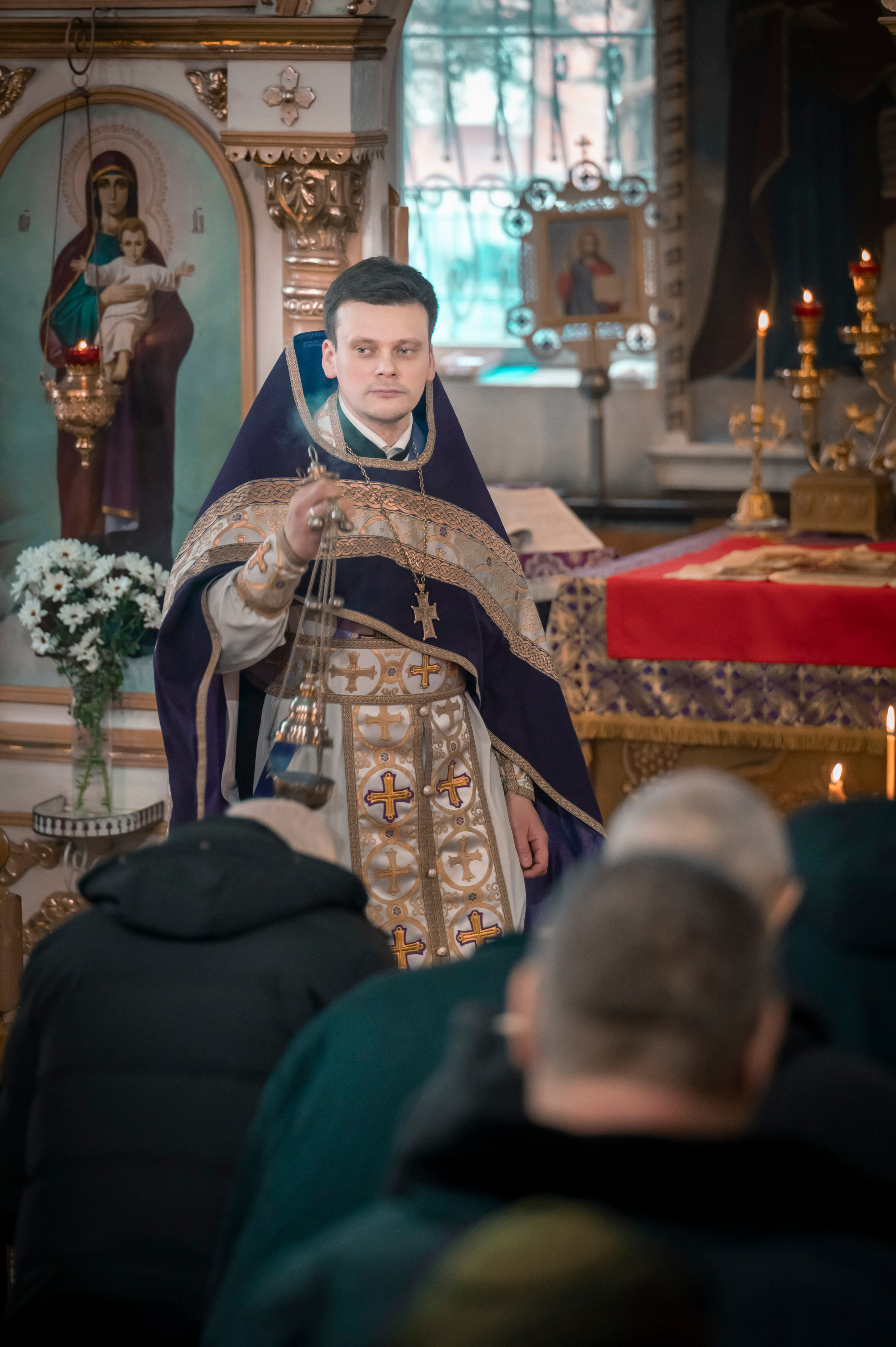 Никольский храм, г. Зерноград. Торжество Православия. Антон и Татьяна Денисенко — В храме