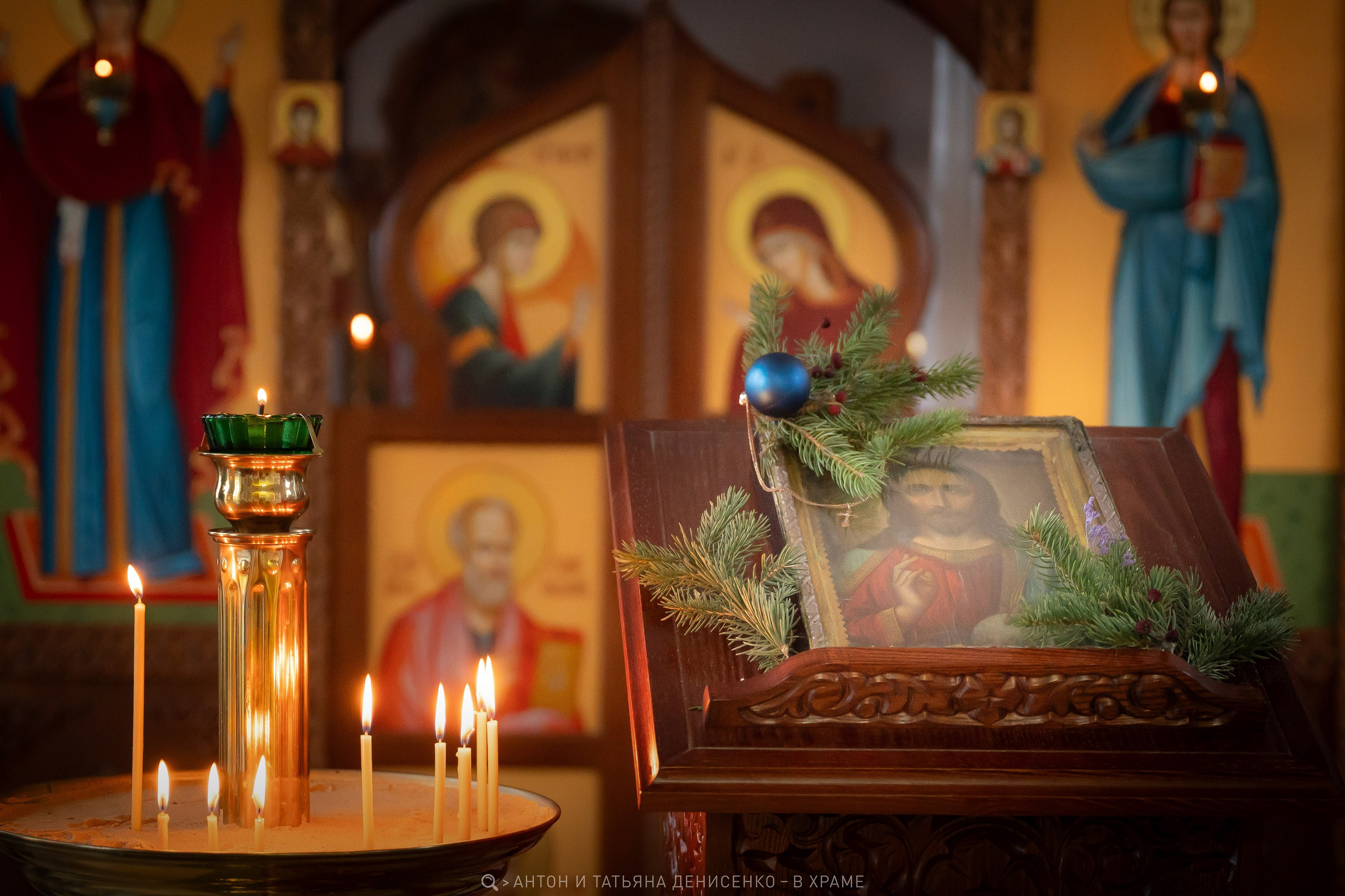 Храм Архистратига Михаила, х. Михайловский. Всенощное бдение. Антон и Татьяна Денисенко — В храме