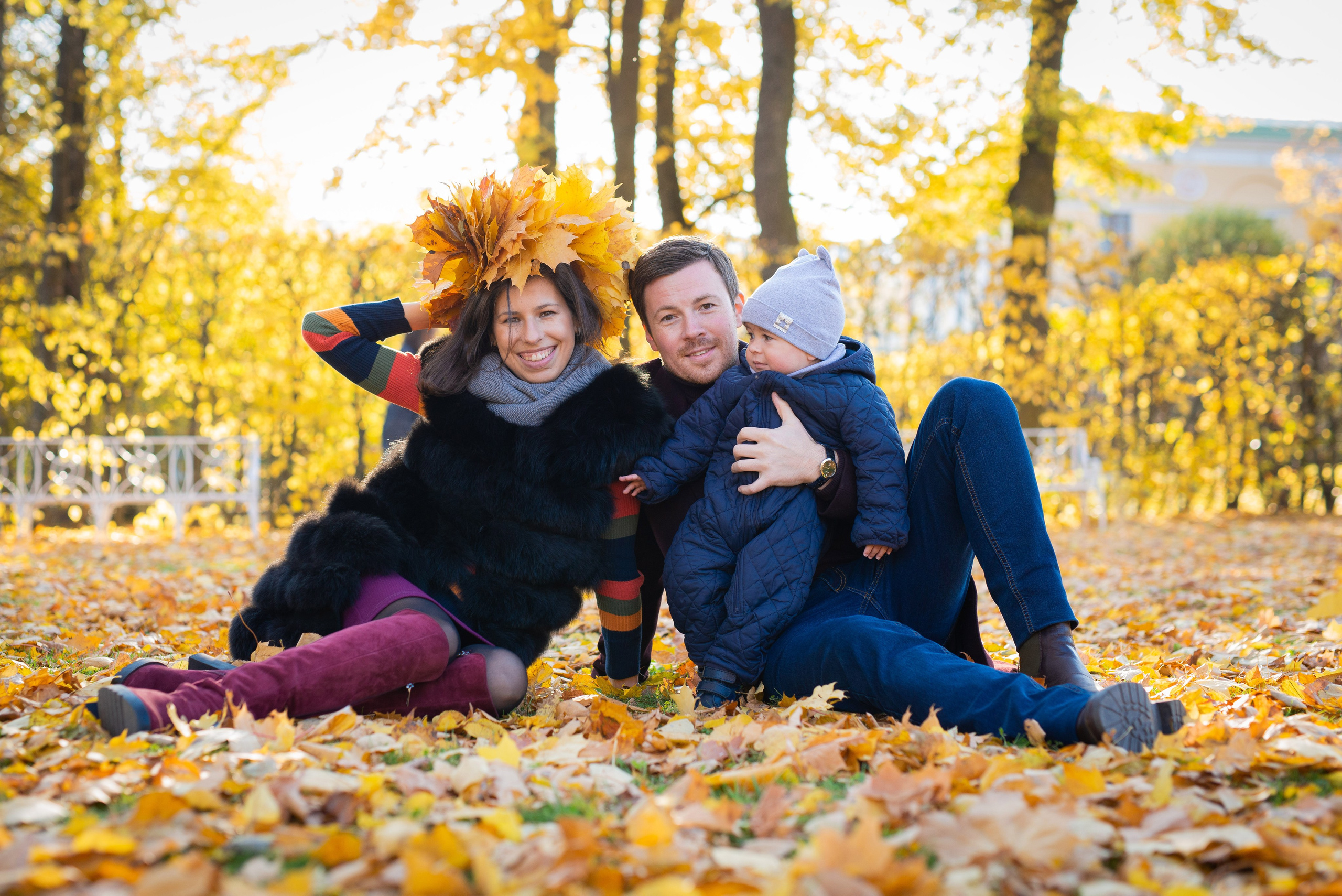 Егор, Валерия и Андрей осенняя прогулка. Портретный, семейный и свадебный фотограф в Санкт-Петербурге и в Пушкине Ширяев Денис